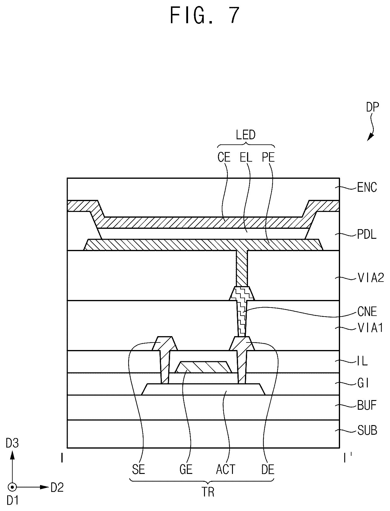 Patent US12592185 Figure 7 – Display device and electronic device including the same