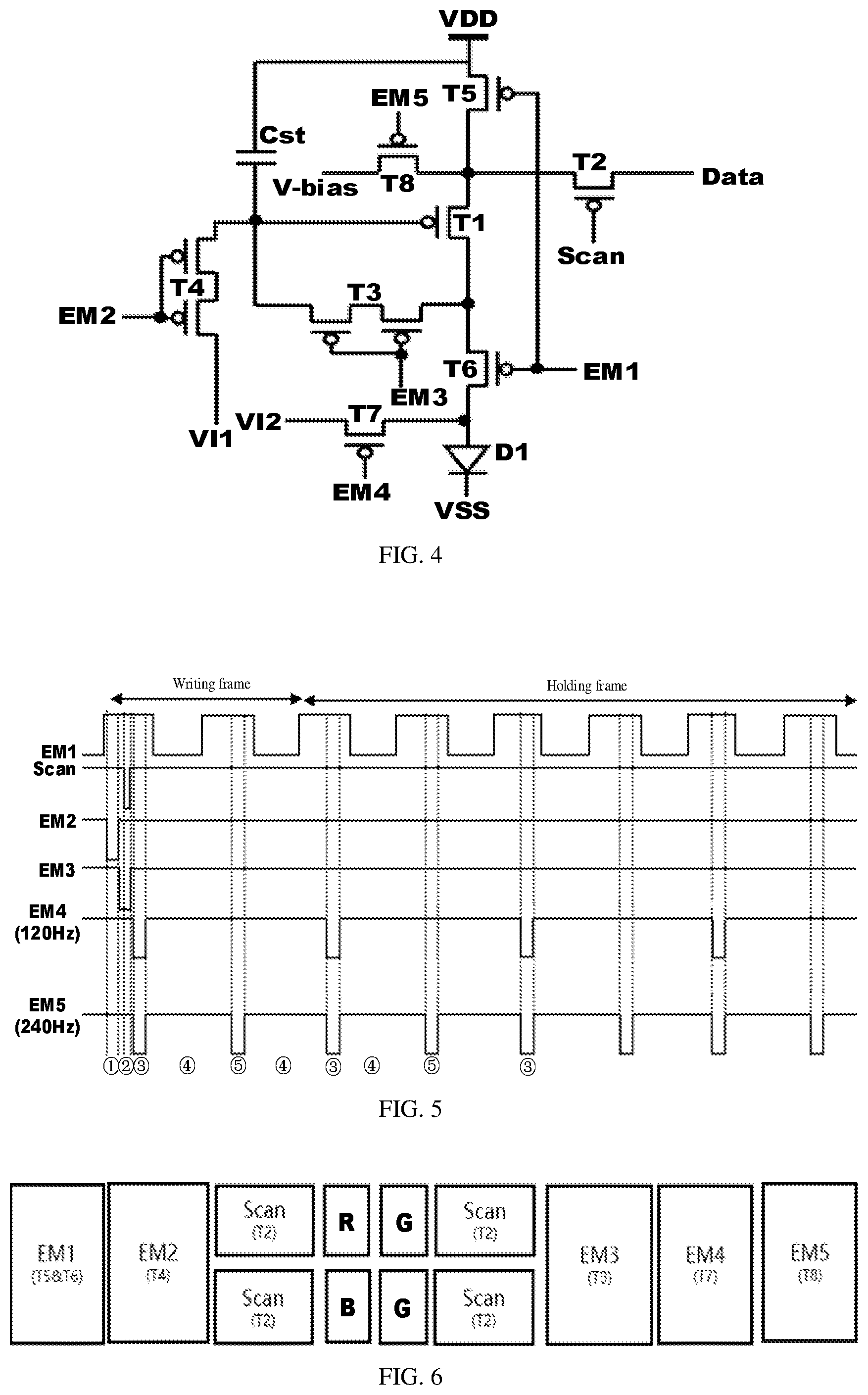 Patent US12592188 Figure 2 – Pixel circuits and display panels