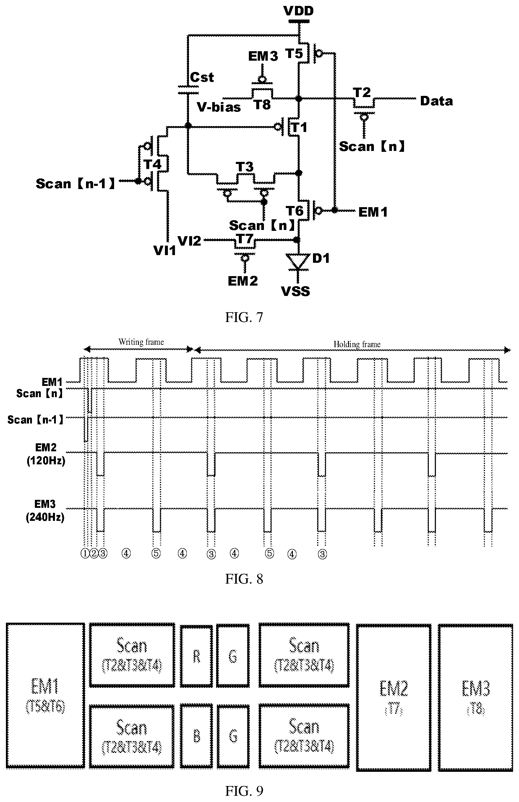 Patent US12592188 Figure 3 – Pixel circuits and display panels