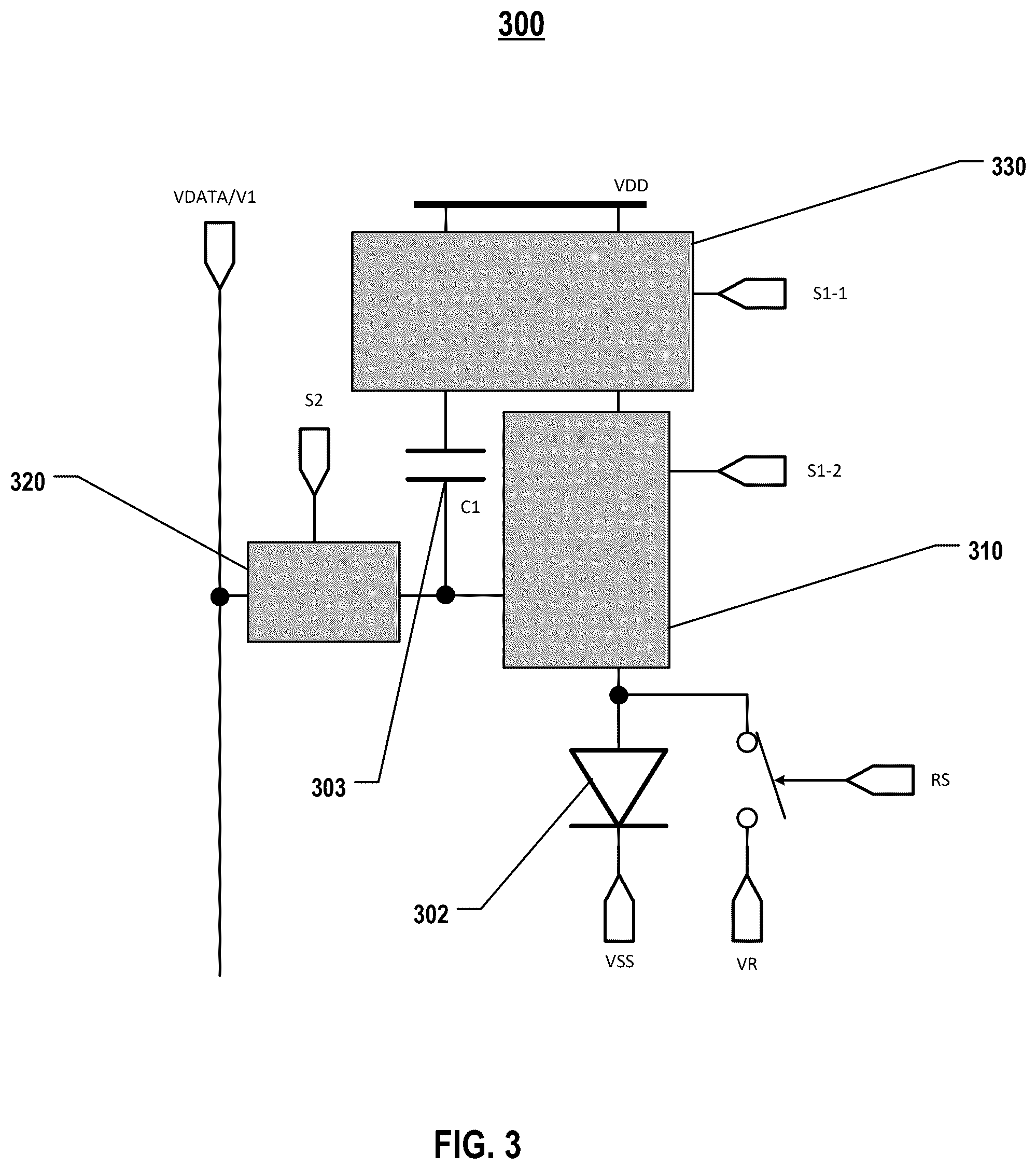 Patent US12592196 Figure 3 – Pixel circuits for light emitting elements