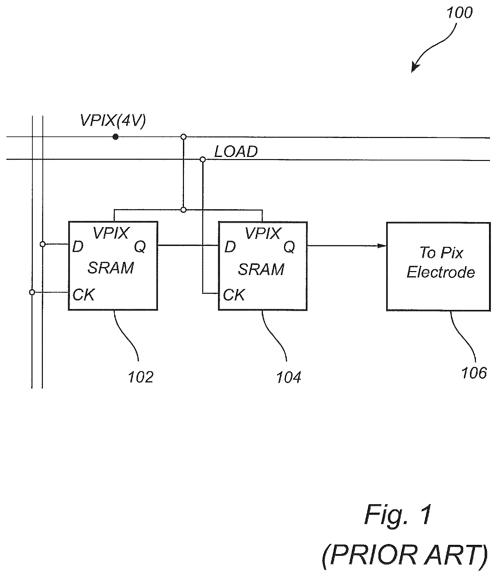 Patent US12592211 Figure 1 – Dual-voltage pixel circuitry for liquid crystal display