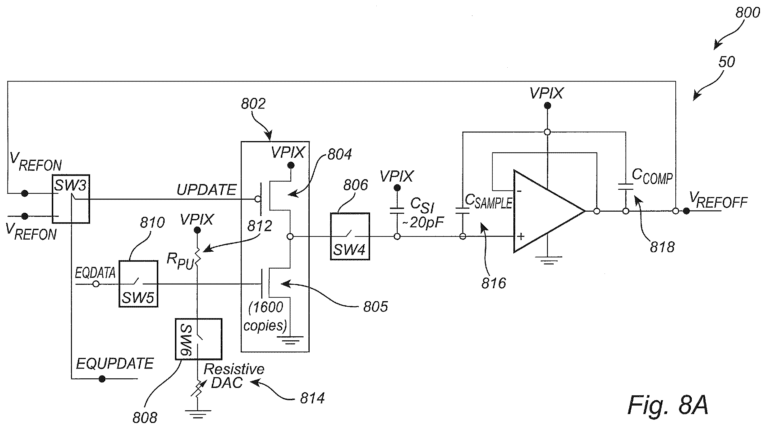 Patent US12592211 Figure 8 – Dual-voltage pixel circuitry for liquid crystal display