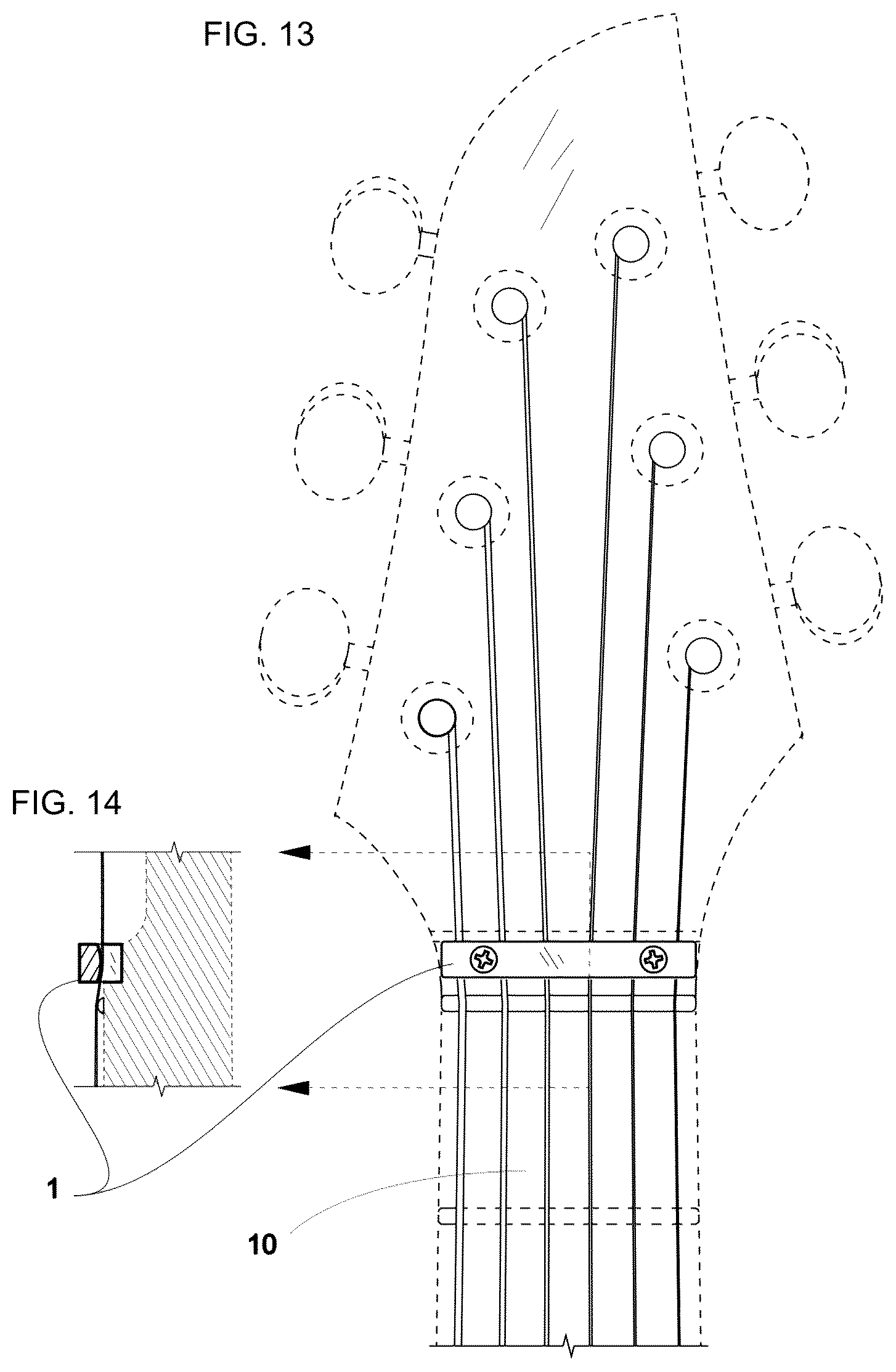 Patent US12592212 Figure 4 – Inverted string nut for zero-fret guitar systems