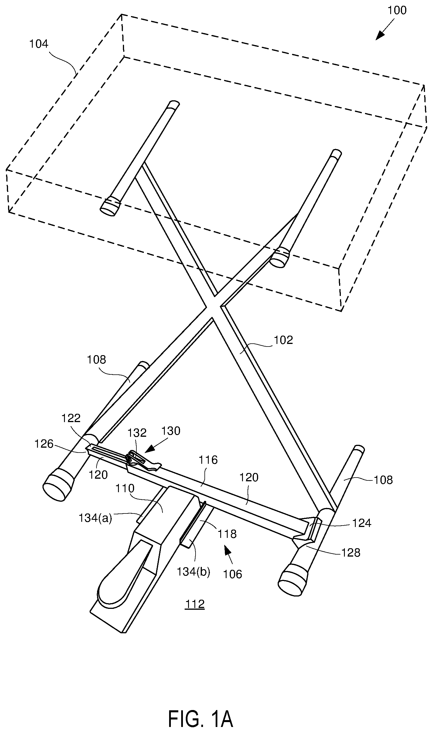 Patent US12592214 Figure 1 – Foot controlled switch stabilizing apparatus