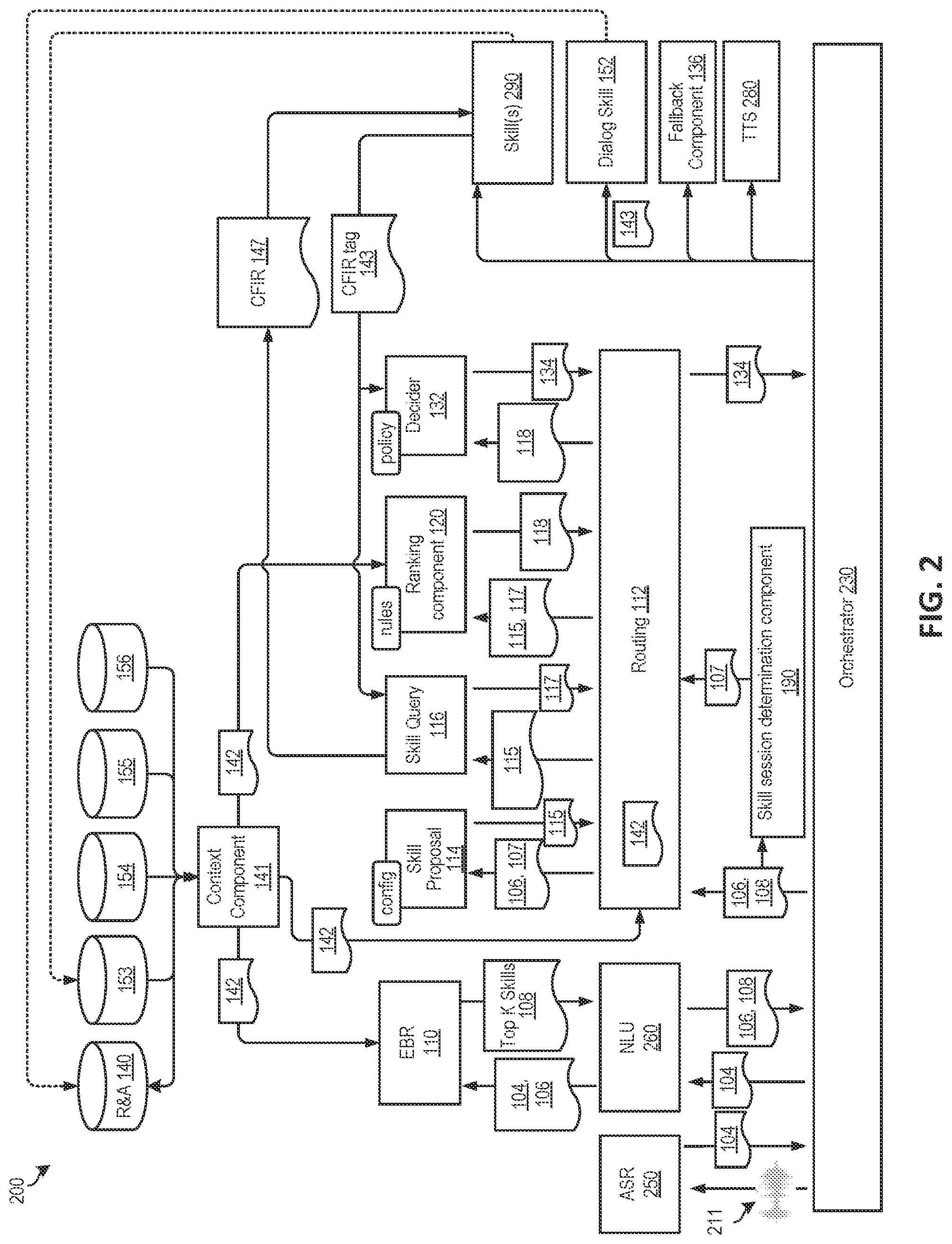 Patent US12592226 Figure 2 – Natural language processing skill candidate determination