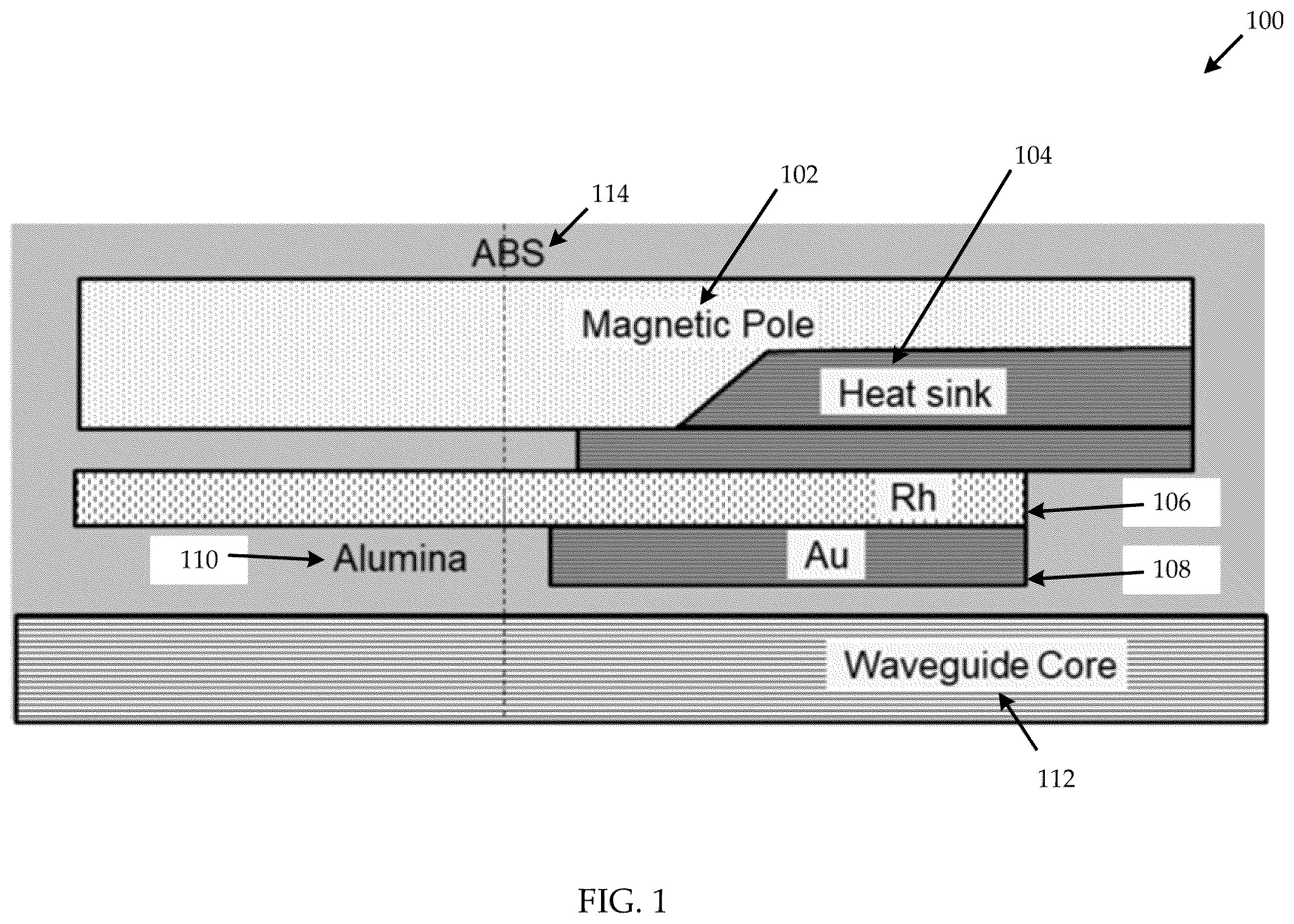 Patent US12592253 Figure 1 – Tapered bi-layer near field transducer for heat-assisted magnetic recording write heads