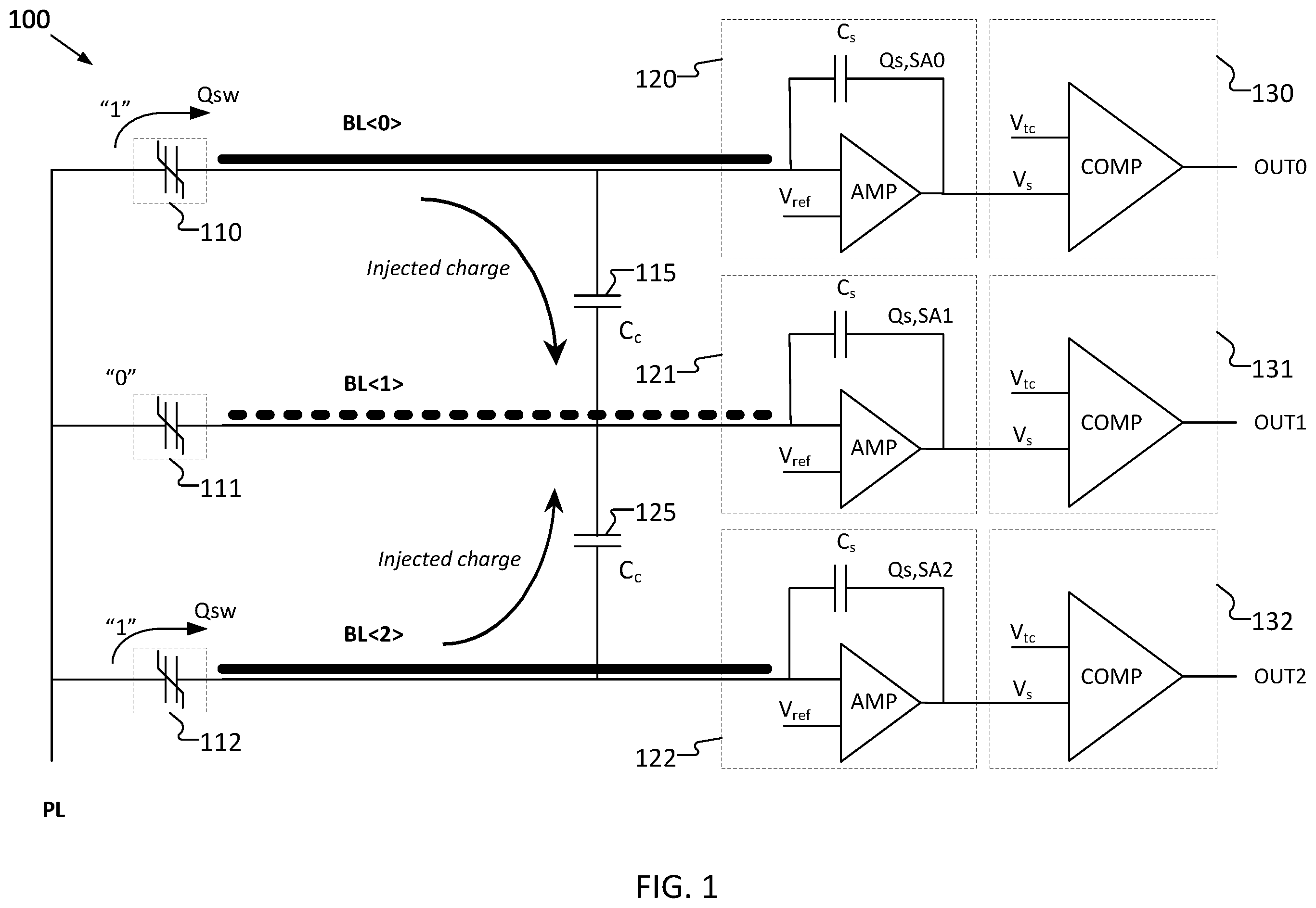 Patent US12592268 Figure 1 – Devices, methods, and systems for calibrating a read voltage used for reading memory cells