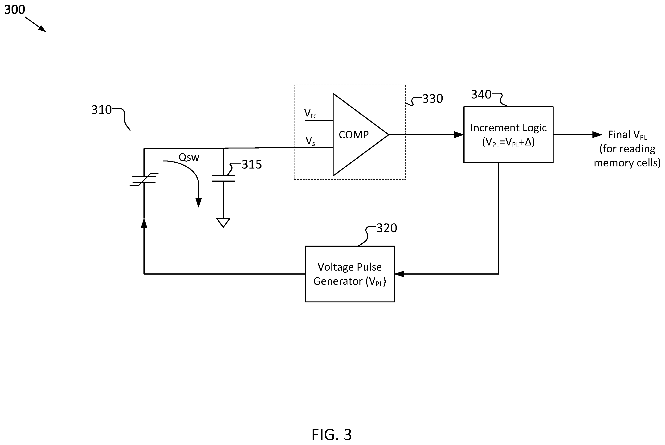 Patent US12592268 Figure 3 – Devices, methods, and systems for calibrating a read voltage used for reading memory cells
