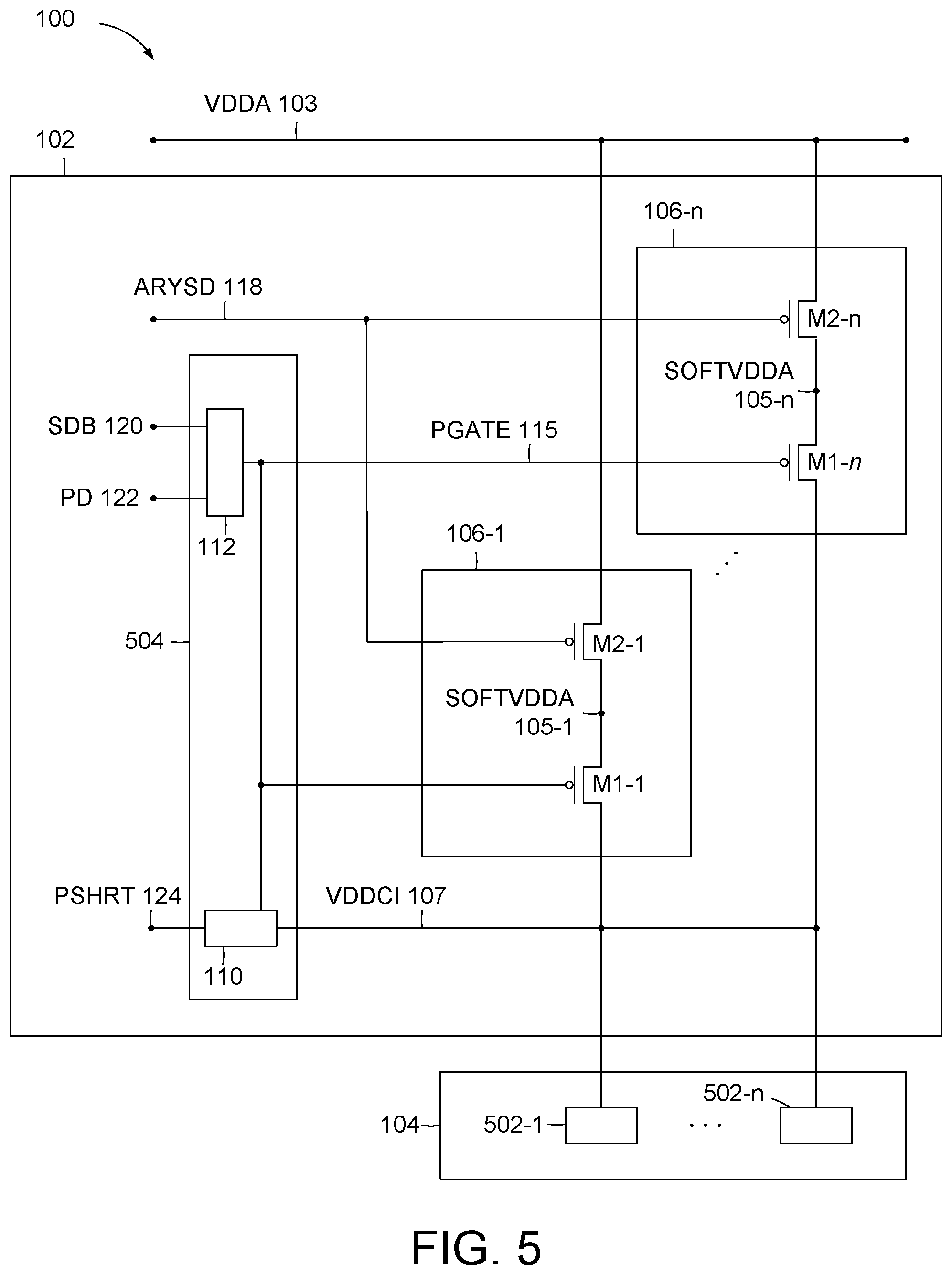 Patent US12592274 Figure 5 – Non-retention mode leakage reduction without impacting the cell content in the retention mode