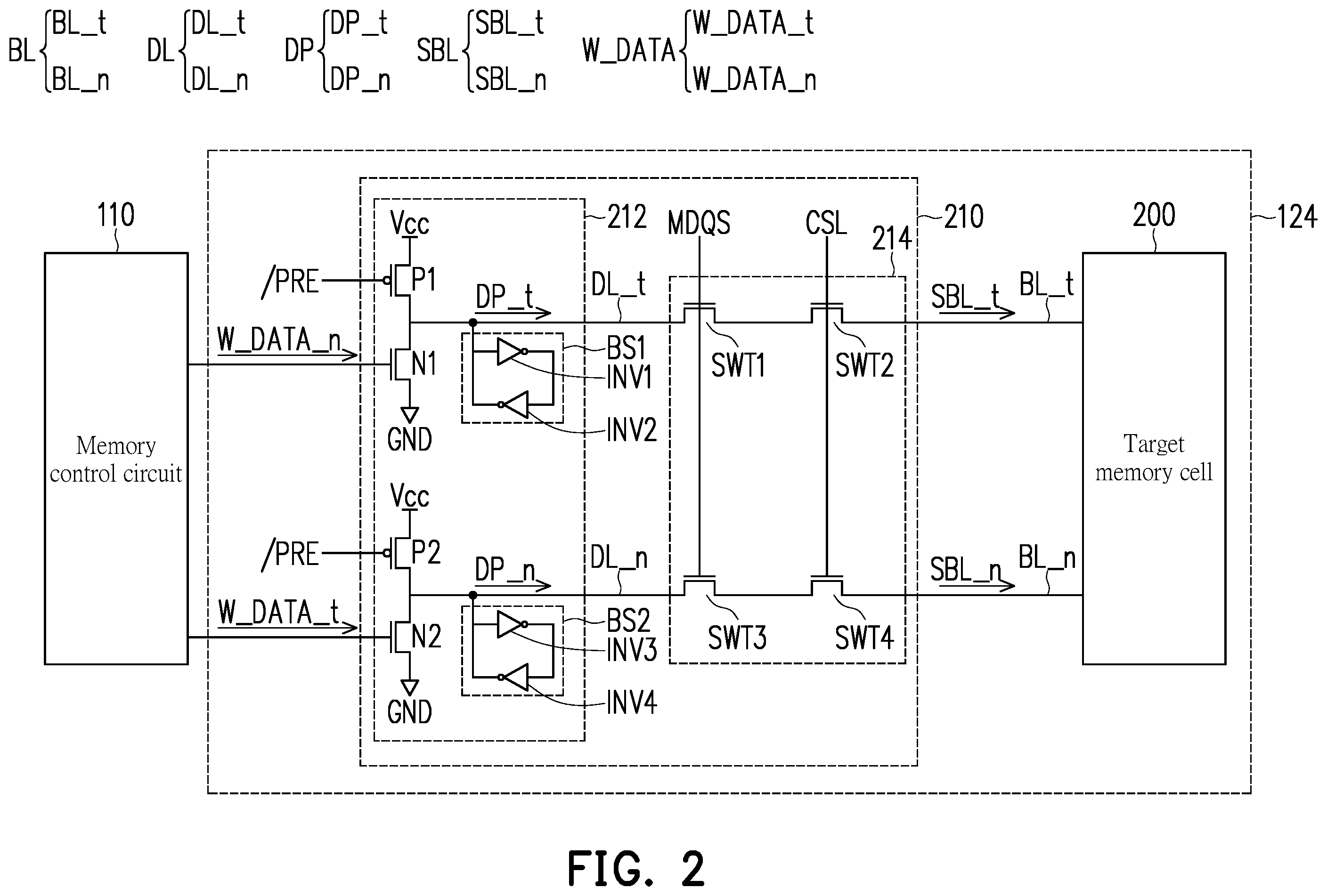 Patent US12592276 Figure 2 – Semiconductor memory device with sense amplifier that operates for two different voltage range and writing method thereof