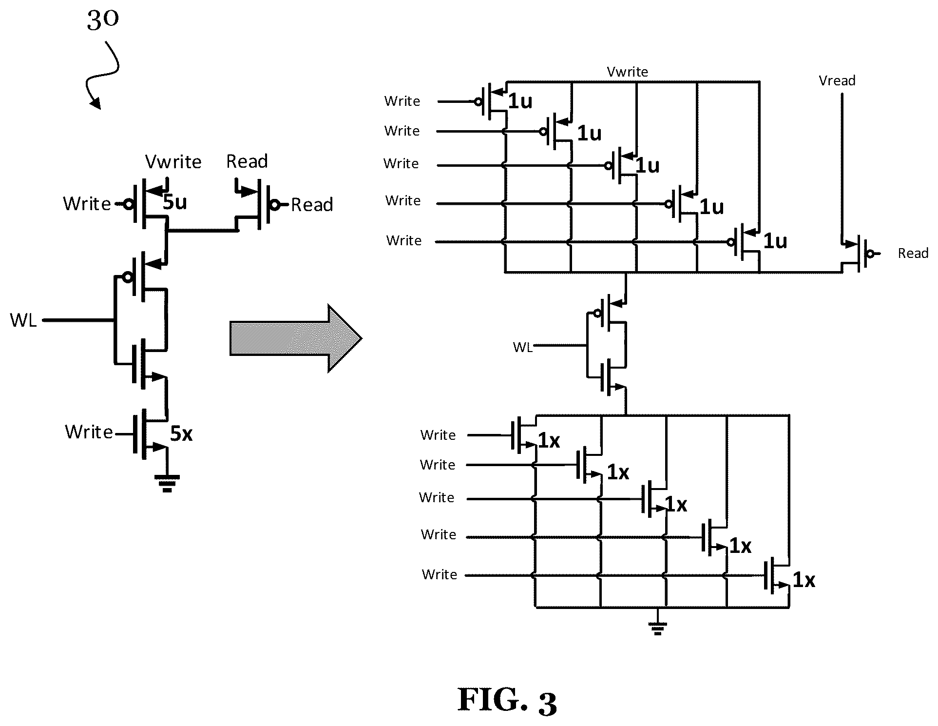 Patent US12592277 Figure 3 – Distributed write driver for memory array