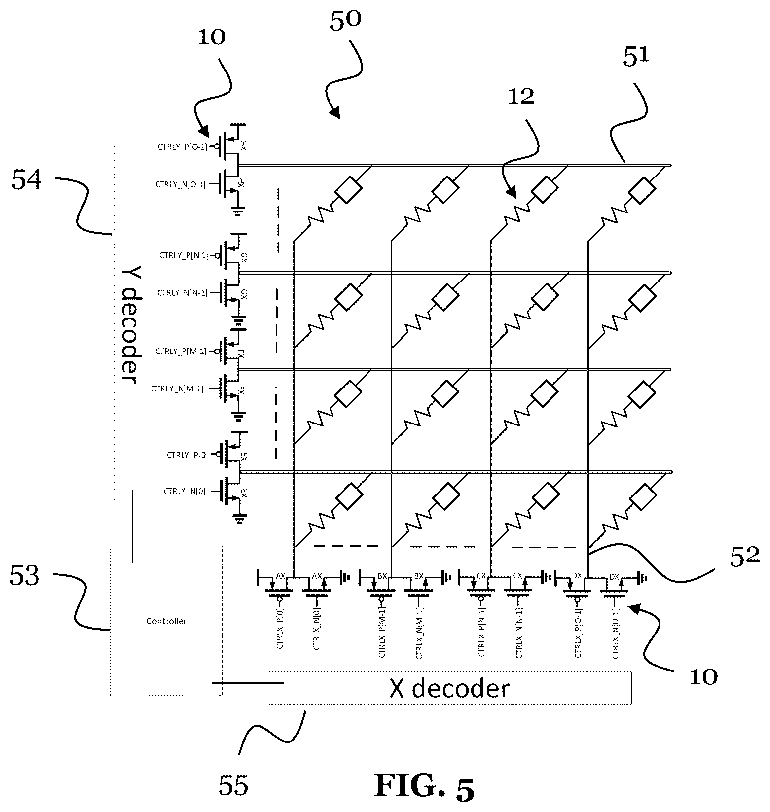 Patent US12592277 Figure 5 – Distributed write driver for memory array