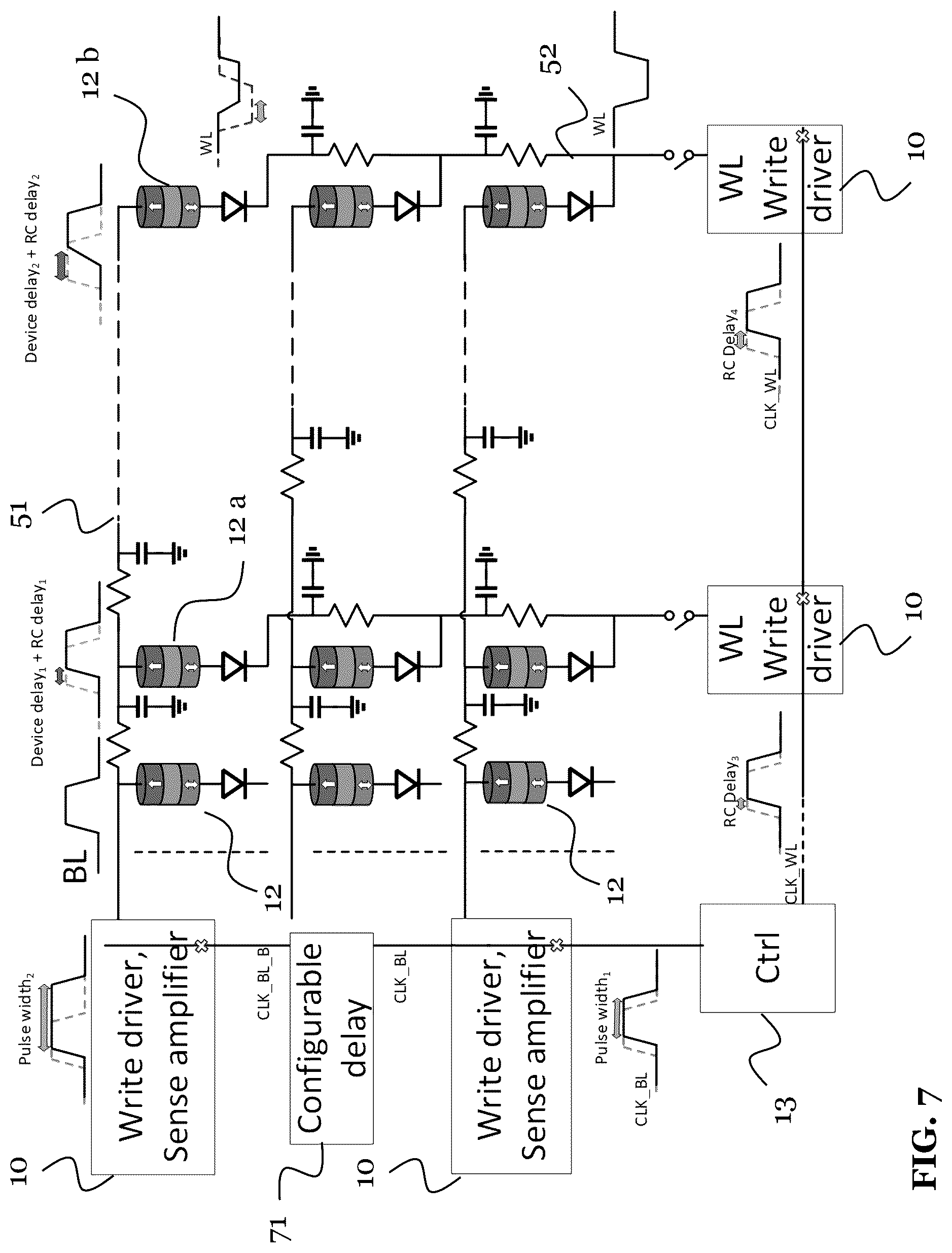 Patent US12592277 Figure 7 – Distributed write driver for memory array