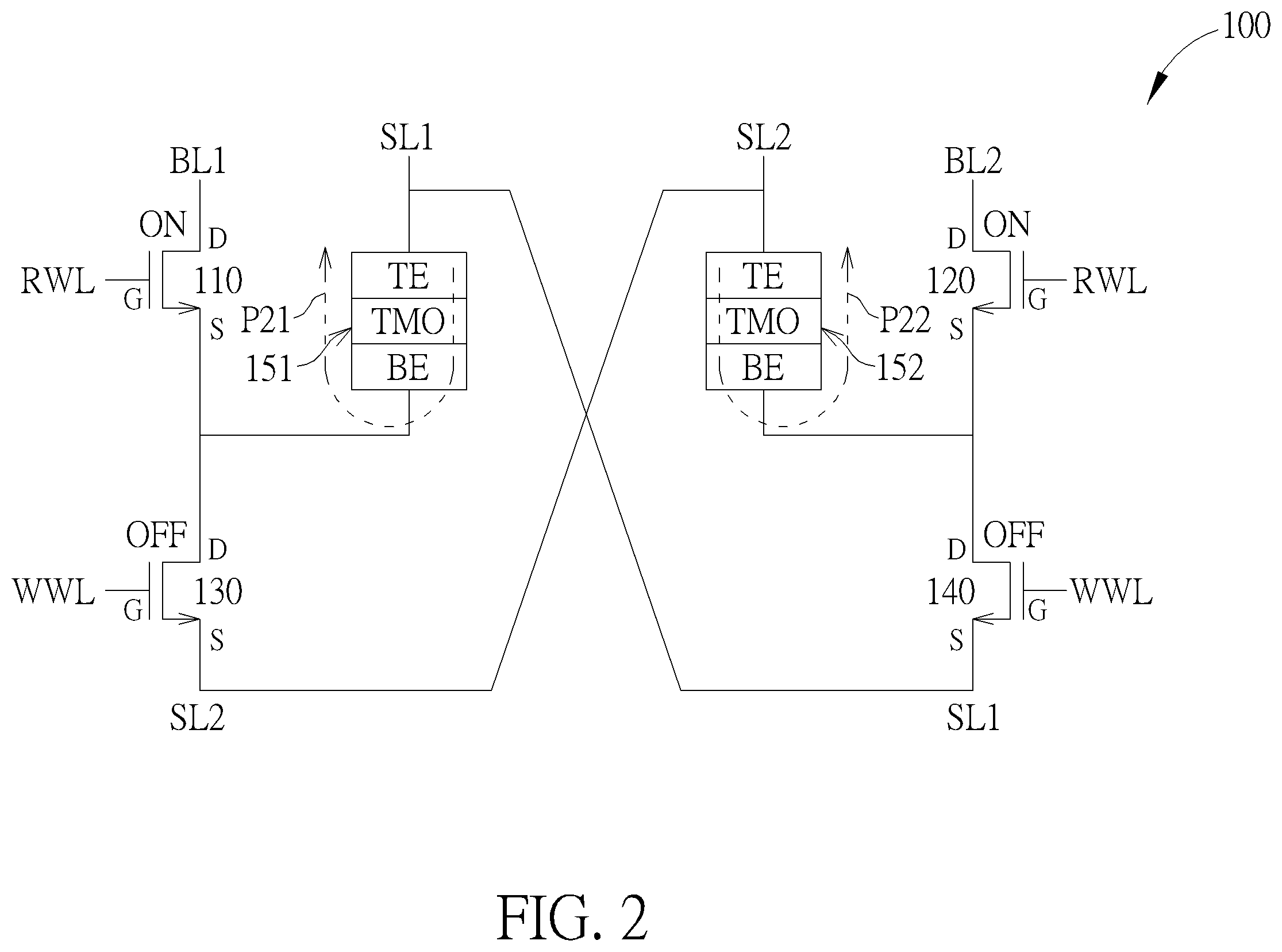 Patent US12592280 Figure 2 – Resistive random access memory and memory mini-array thereof with improved reliability