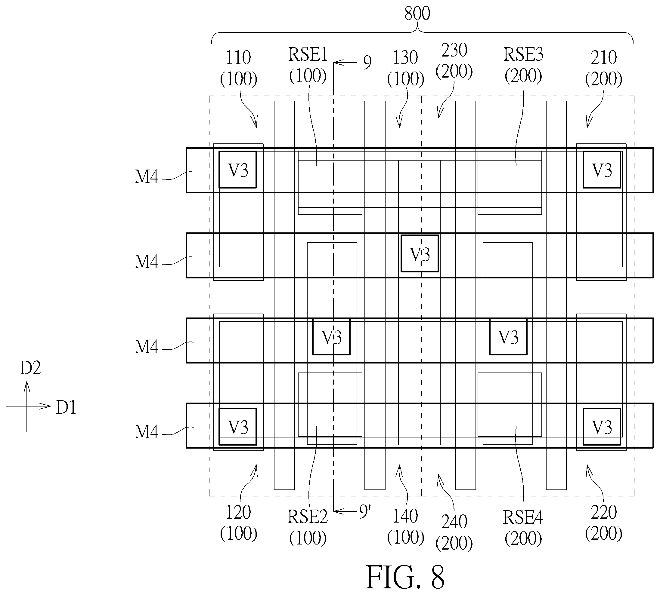 Patent US12592280 Figure 8 – Resistive random access memory and memory mini-array thereof with improved reliability