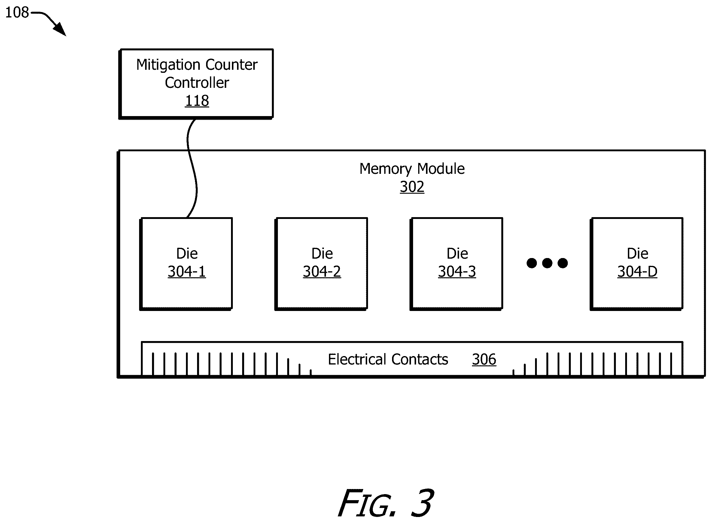 Patent US12592289 Figure 3 – Usage-based disturbance mitigation counter control