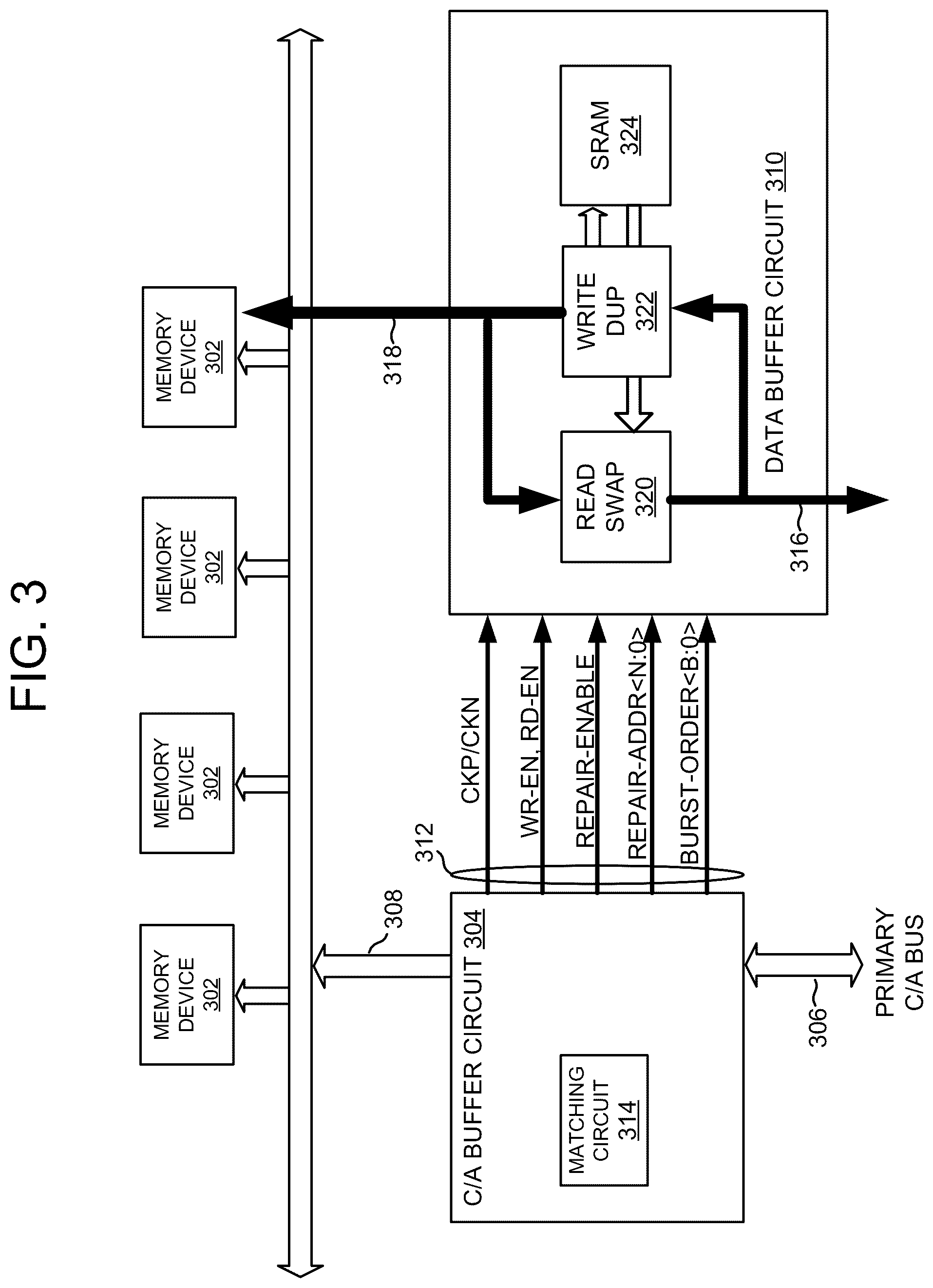 Patent US12592296 Figure 3 – Buffer circuit with adaptive repair capability