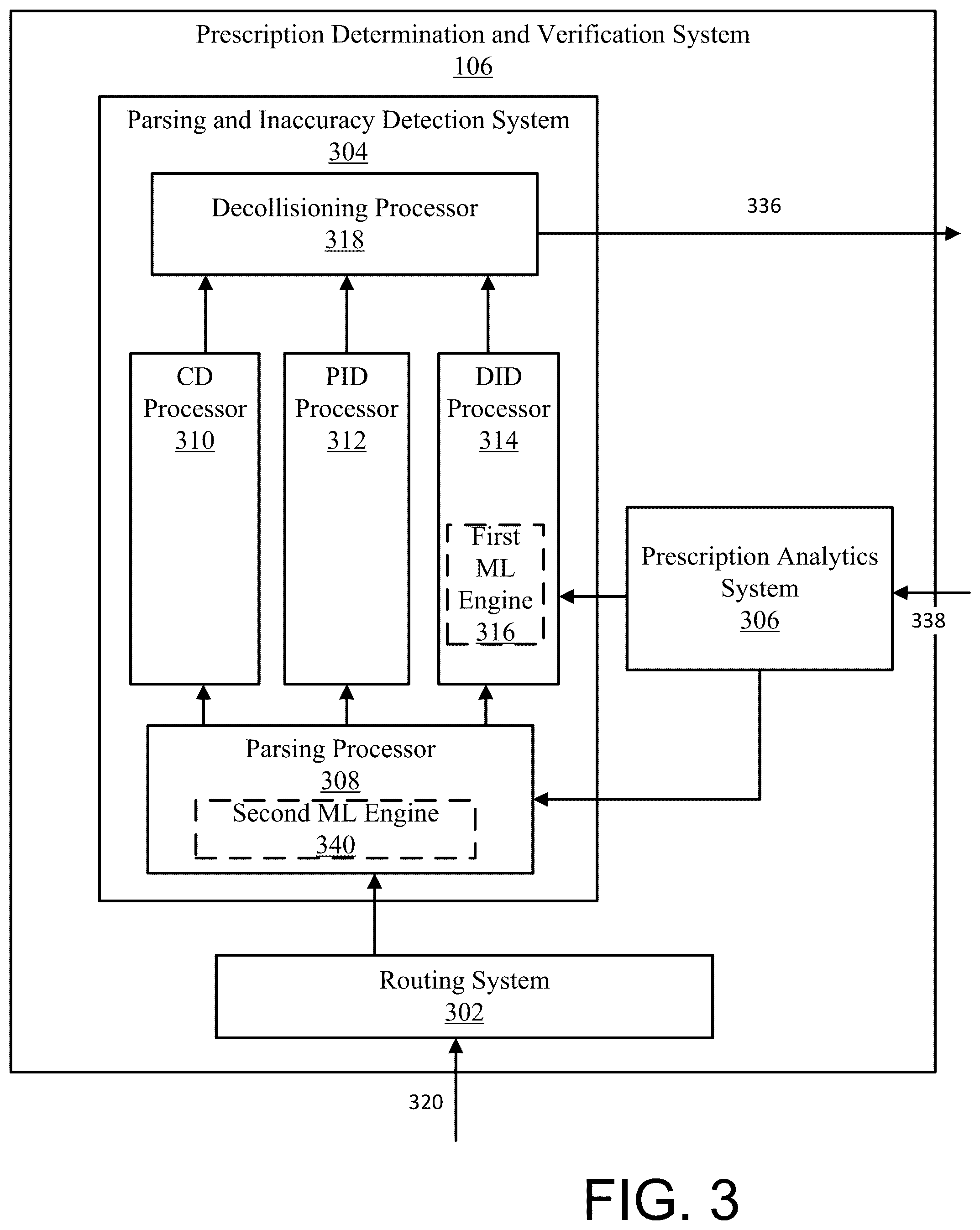 Patent US12592302 Figure 3 – Systems and methods for inaccuracy detection and prevention within prescription information