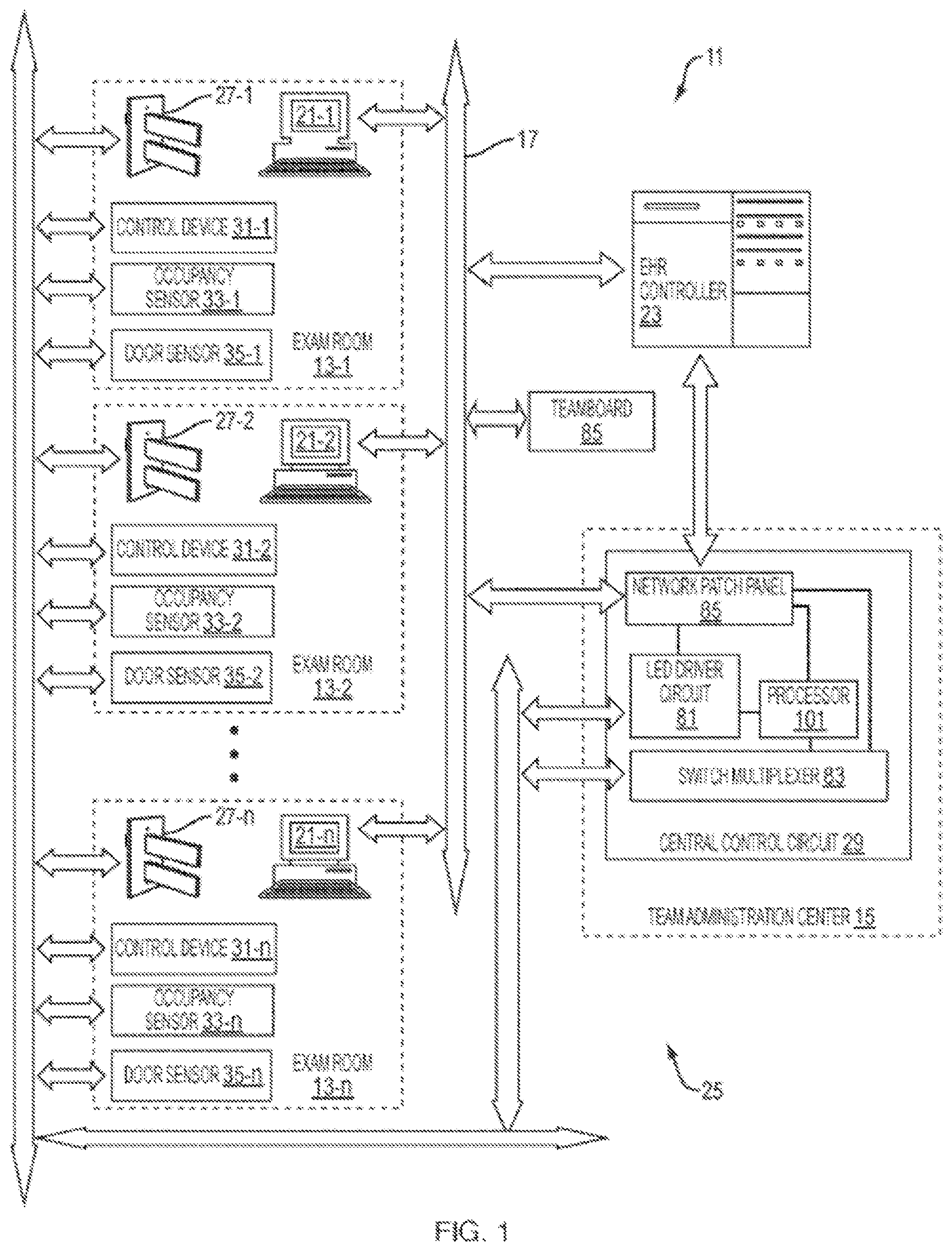 Patent US12592314 Figure 1 – Patient treatment status notification system