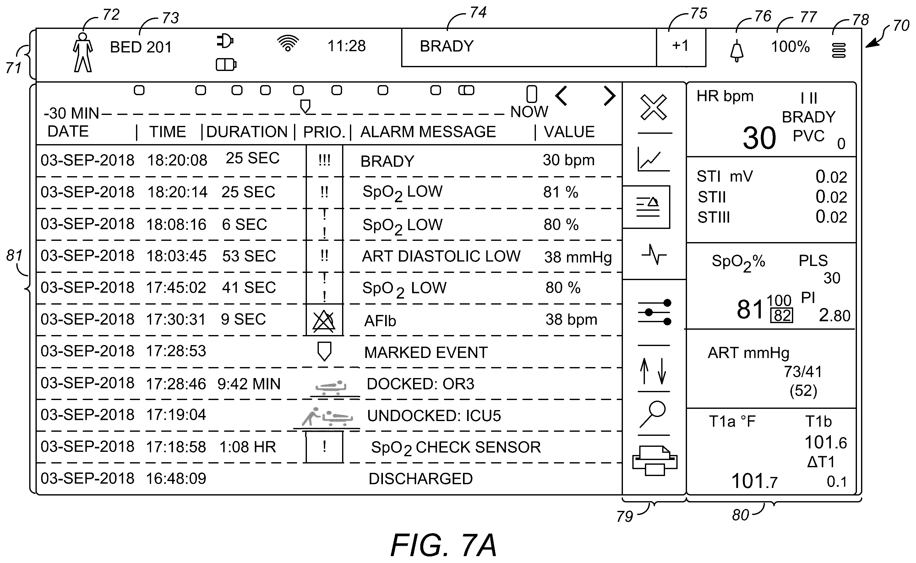 Patent US12592315 Figure 6 – Apparatus, system, method, and computer-readable recording medium for displaying transport indicators on a physiological monitoring device