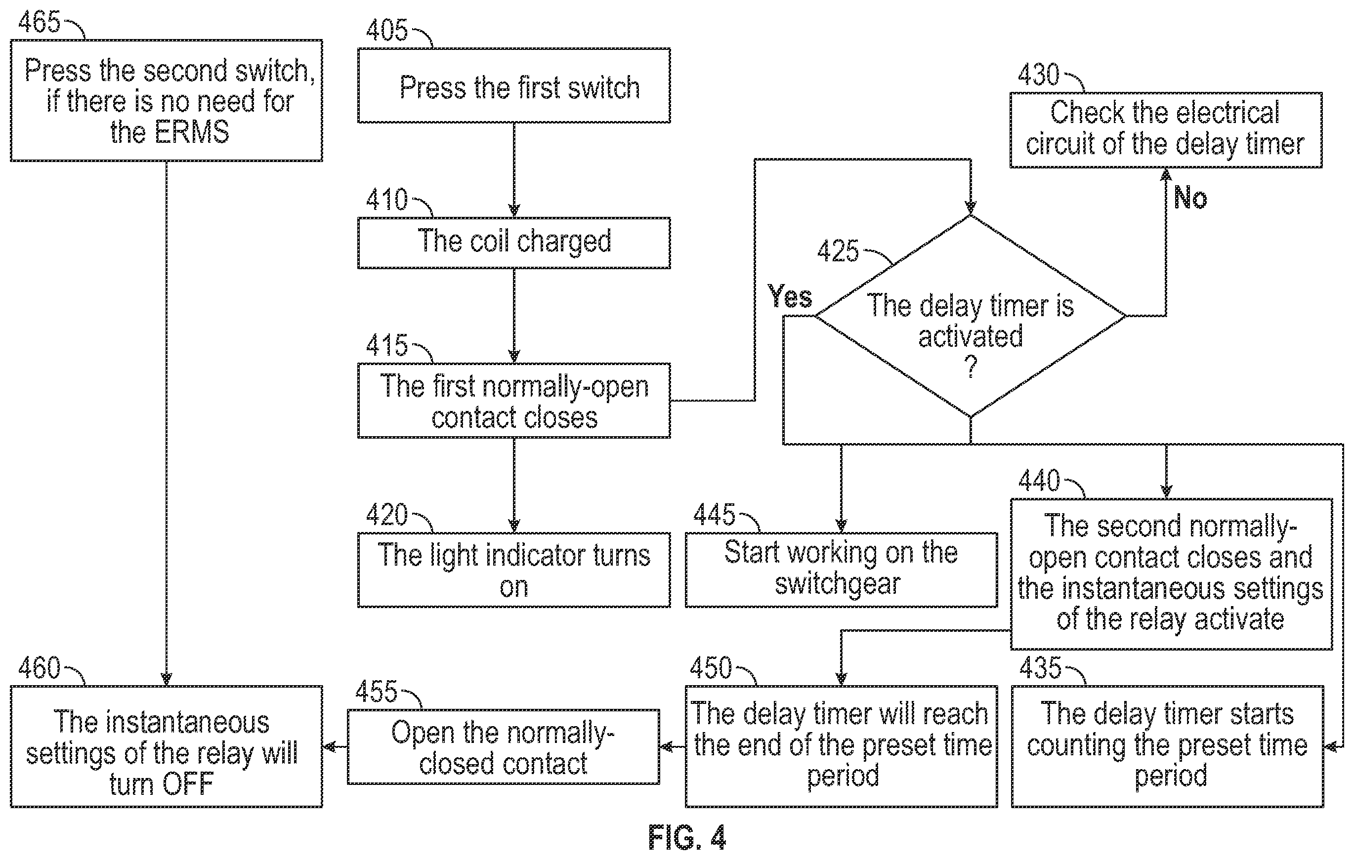 Patent US12592352 Figure 4 – Control circuit for automatic deactivation of energy reducing maintenance switch