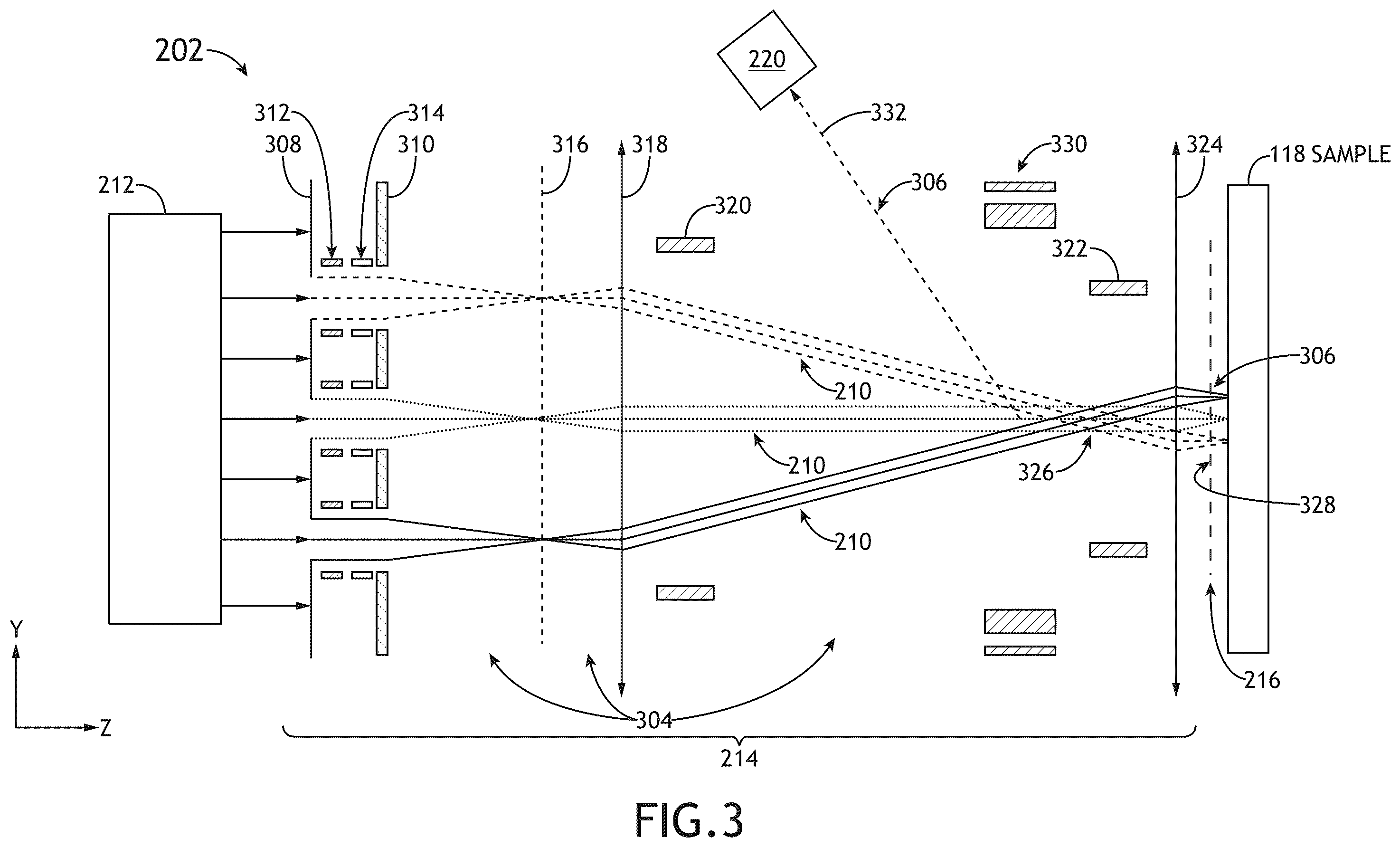 Patent US12592357 Figure 3 – System and method for multi-beam electron microscopy using a detector array
