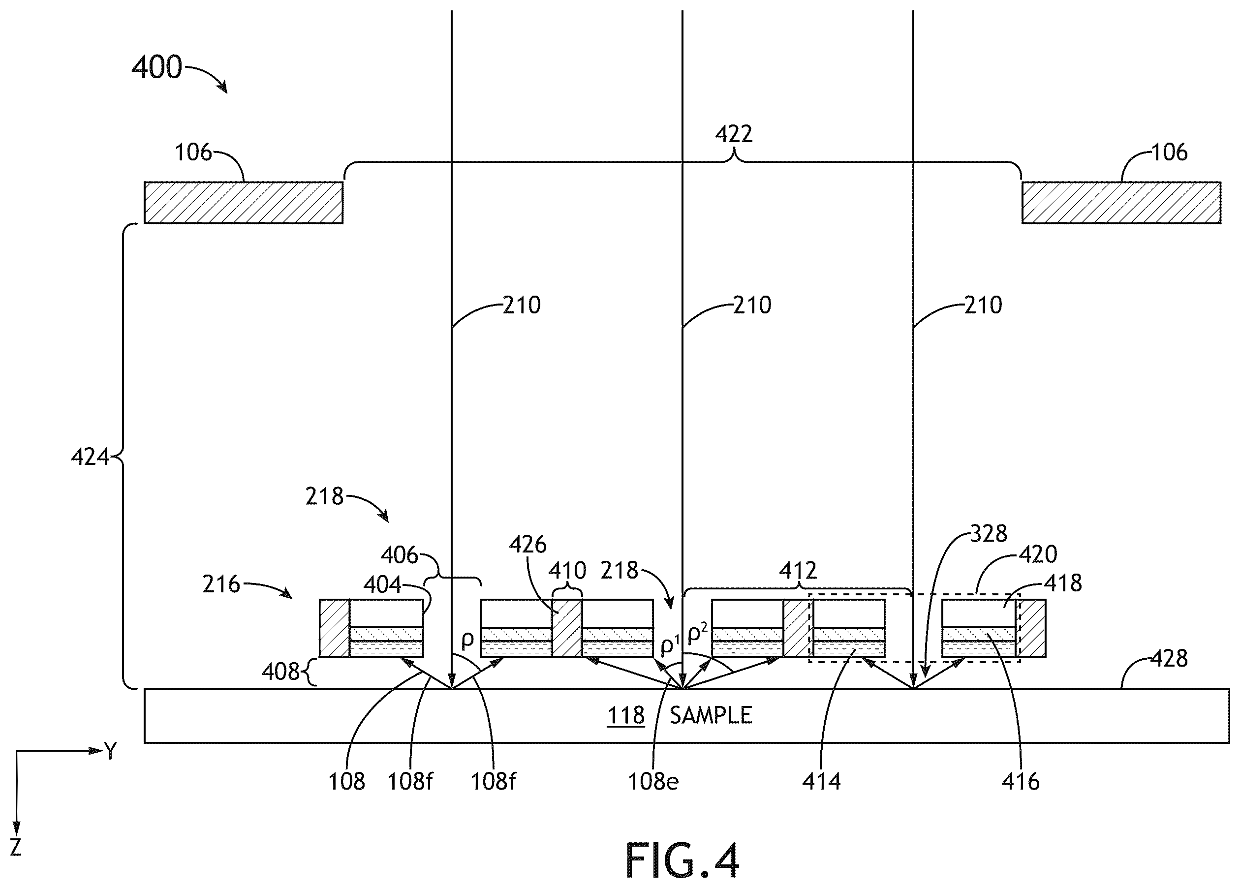 Patent US12592357 Figure 4 – System and method for multi-beam electron microscopy using a detector array