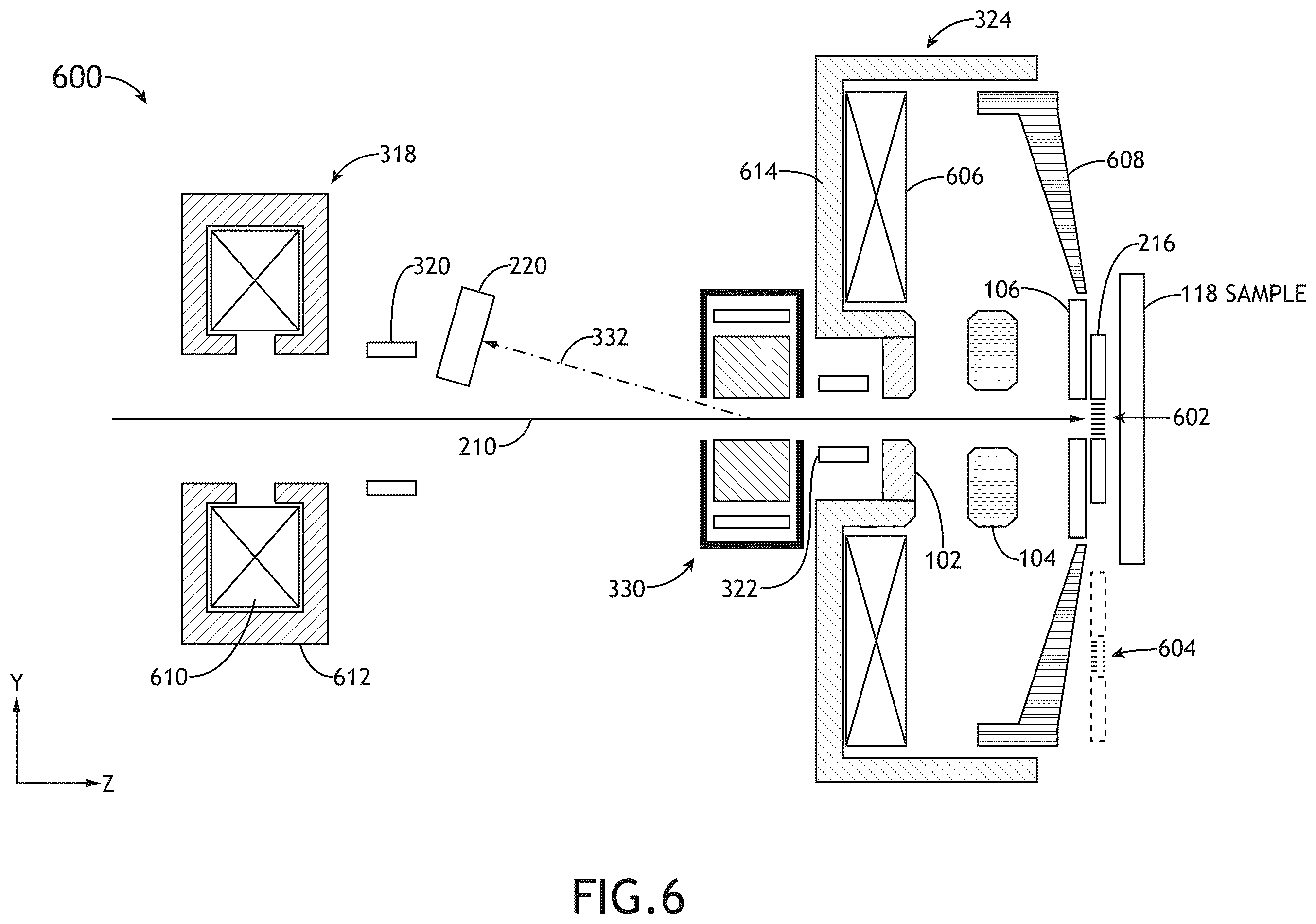 Patent US12592357 Figure 6 – System and method for multi-beam electron microscopy using a detector array