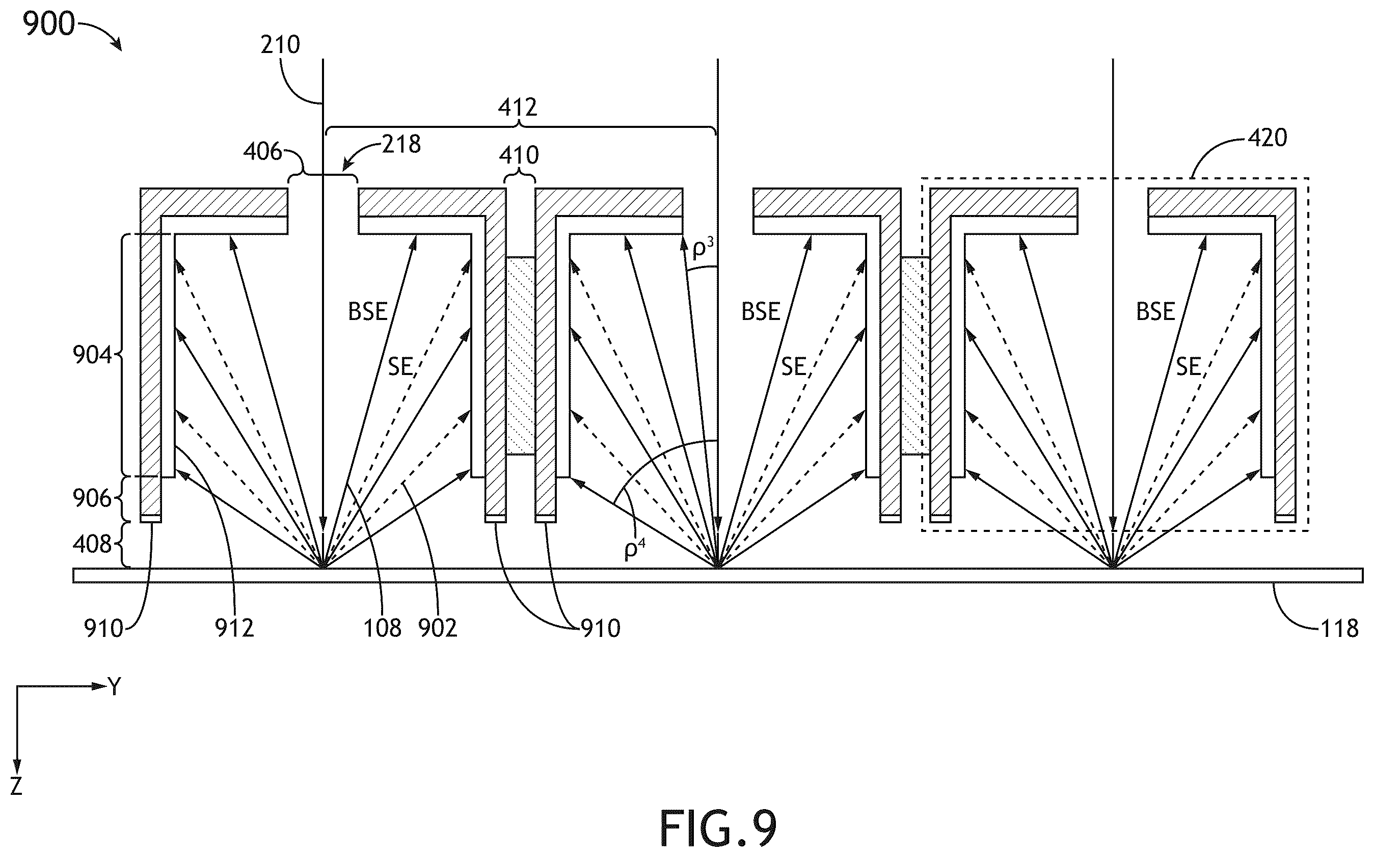 Patent US12592357 Figure 9 – System and method for multi-beam electron microscopy using a detector array