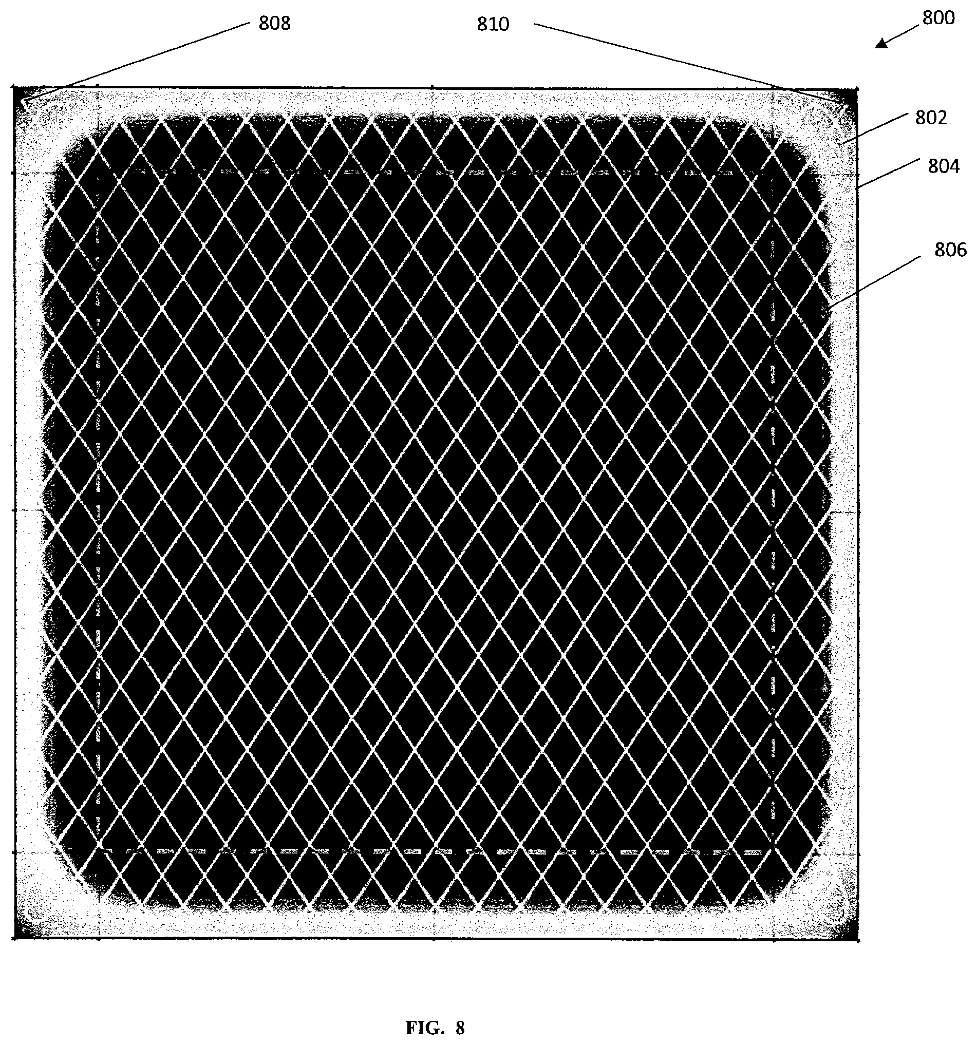 Patent US12592358 Figure 8 – Sparse sampling using a programmatically randomized signal modulating a carrier signal