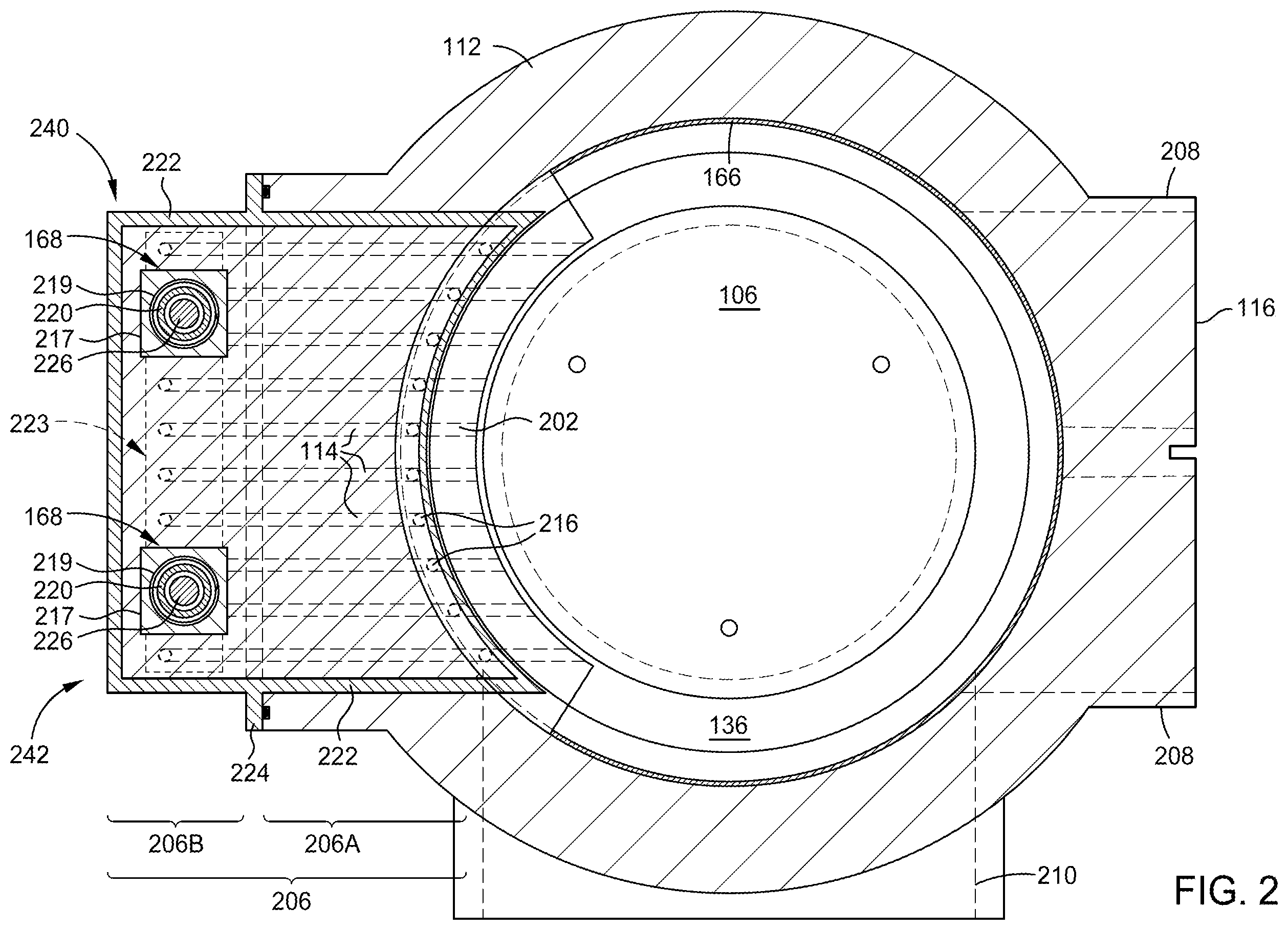 Patent US12592363 Figure 2 – Actively controlled gas inject for process temperature control