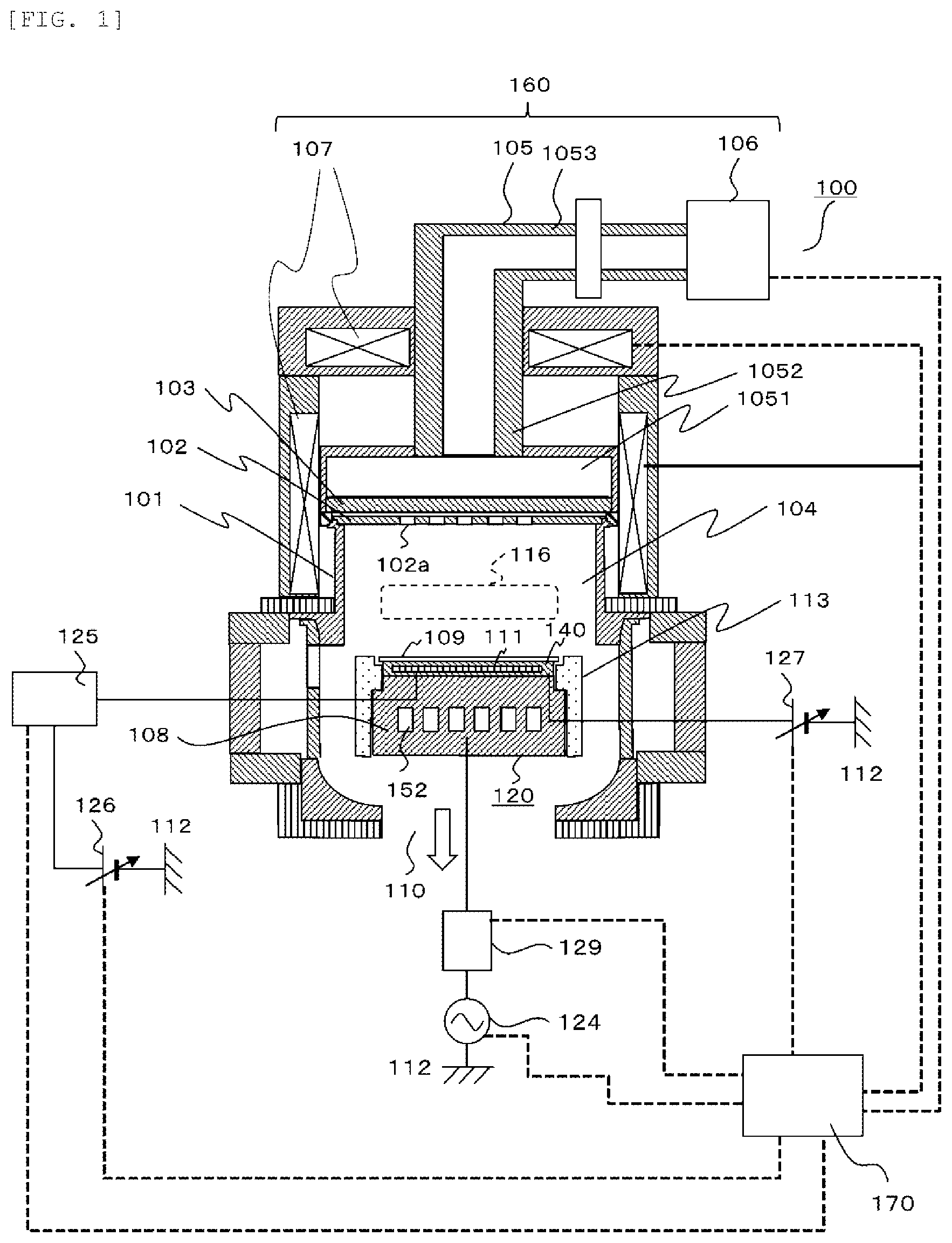 Patent US12592367 Figure 1 – Plasma processing apparatus and manufacturing method of wafer stage for plasma processing apparatus
