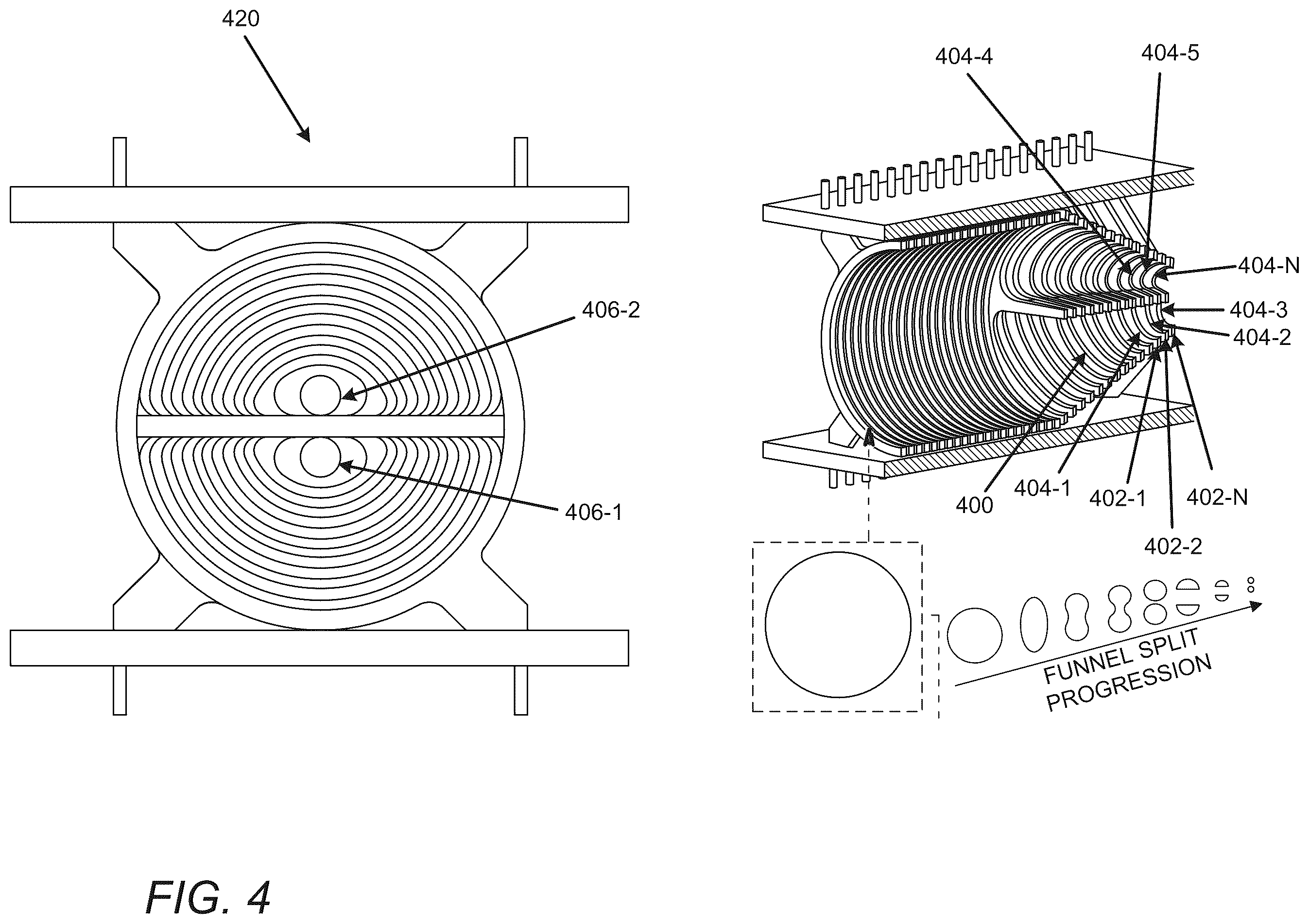 Patent US12592372 Figure 4 – Ion funnel-based collision cell