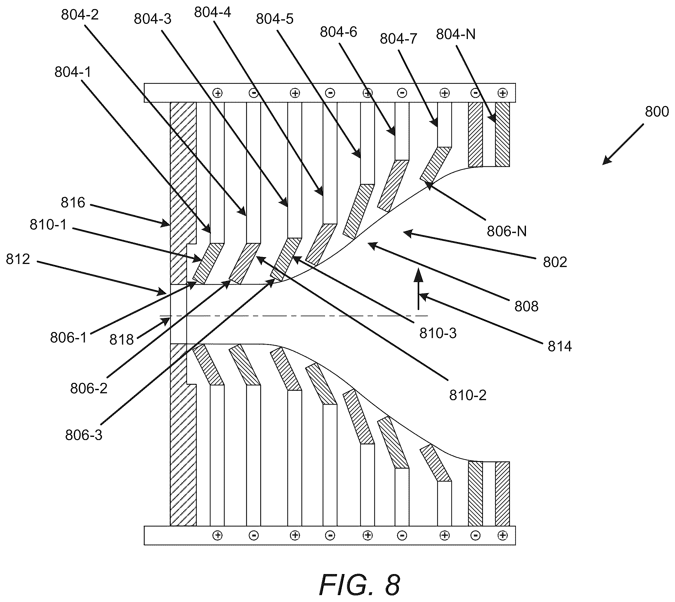 Patent US12592372 Figure 7 – Ion funnel-based collision cell