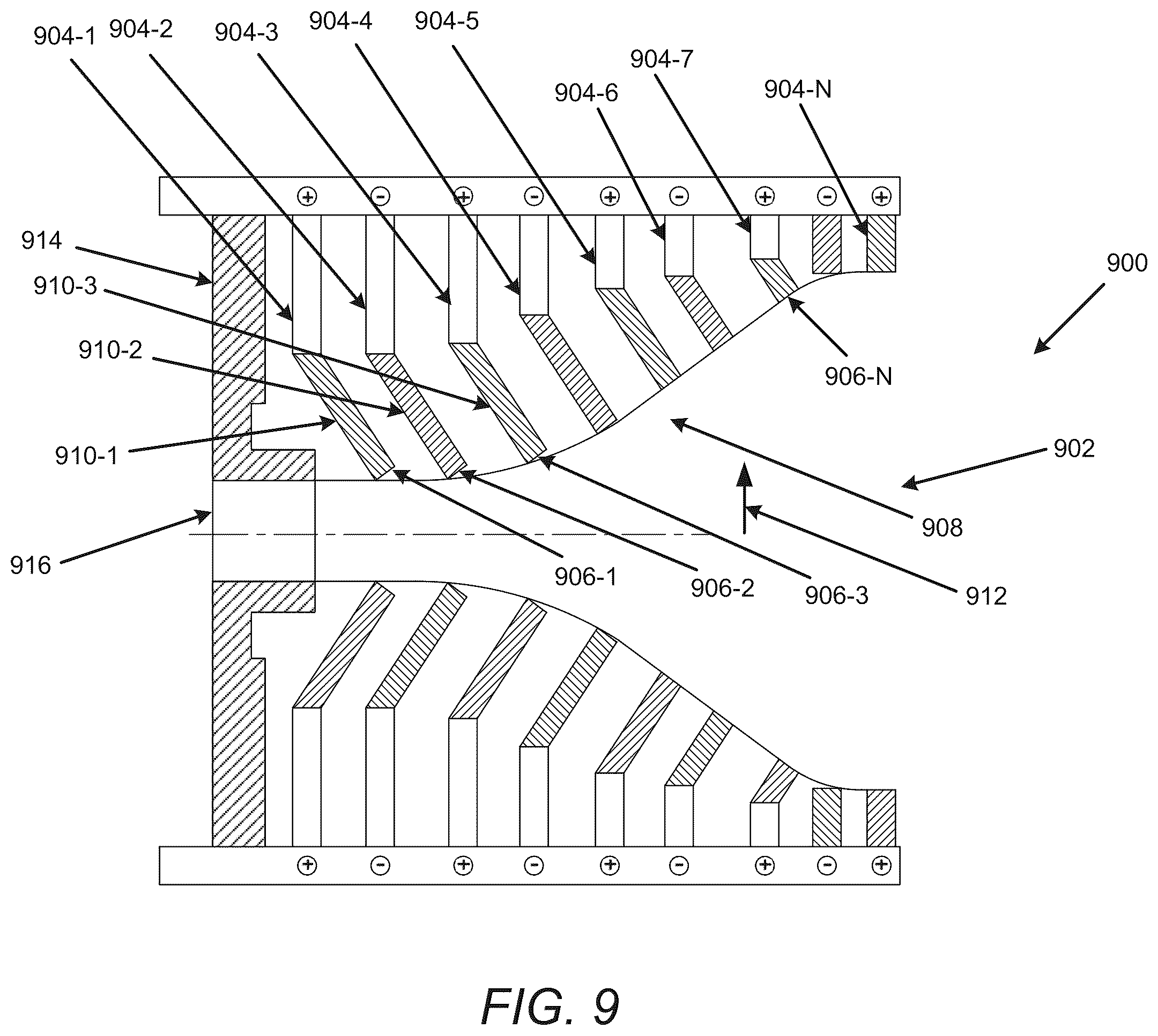Patent US12592372 Figure 8 – Ion funnel-based collision cell