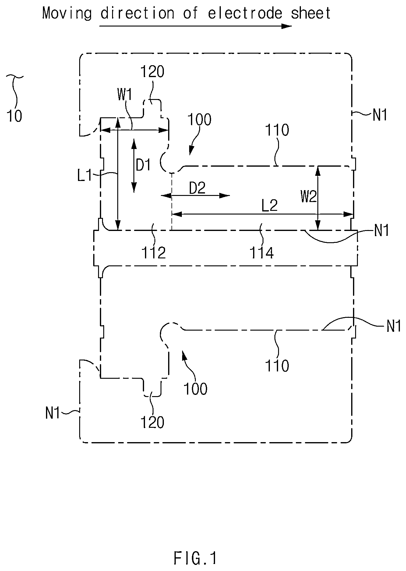 Patent US12592374 Figure 1 – Electrode for secondary battery and method for manufacturing the same