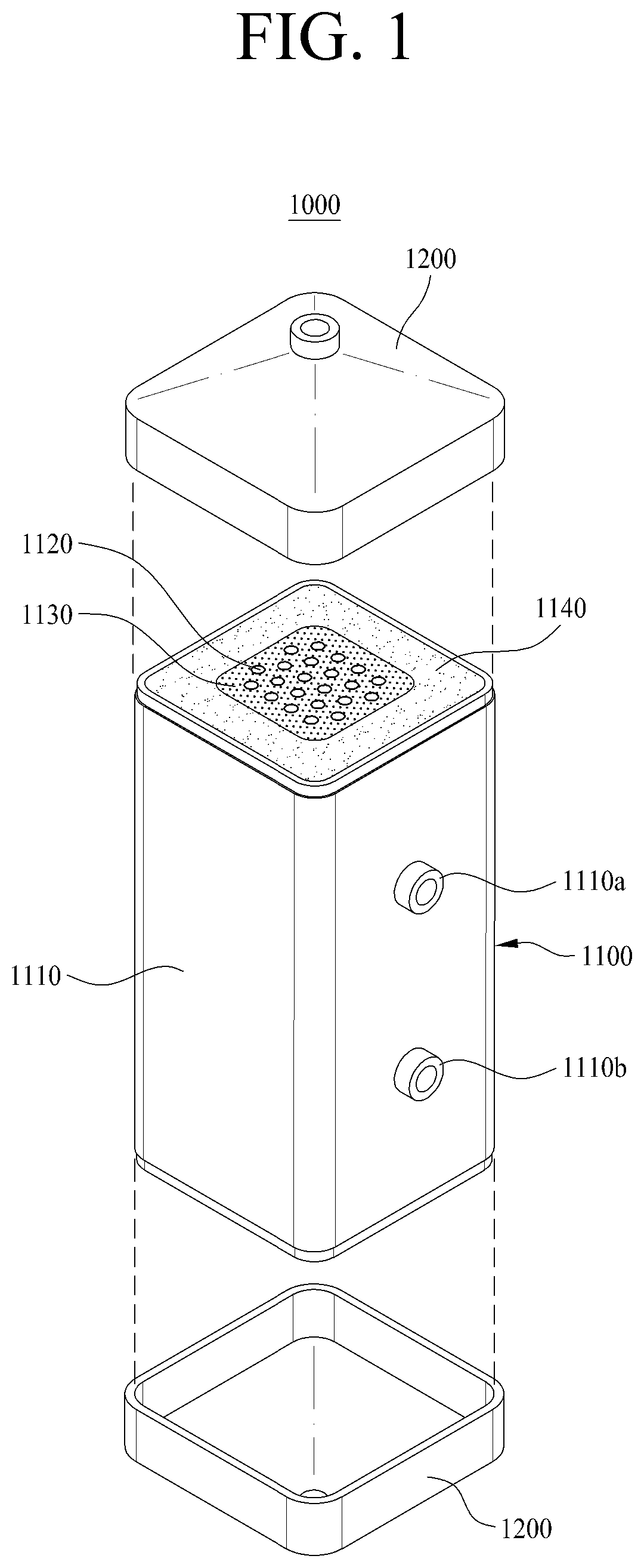 Patent US12592402 Figure 1 – Humidifier for fuel cell and method for manufacturing same
