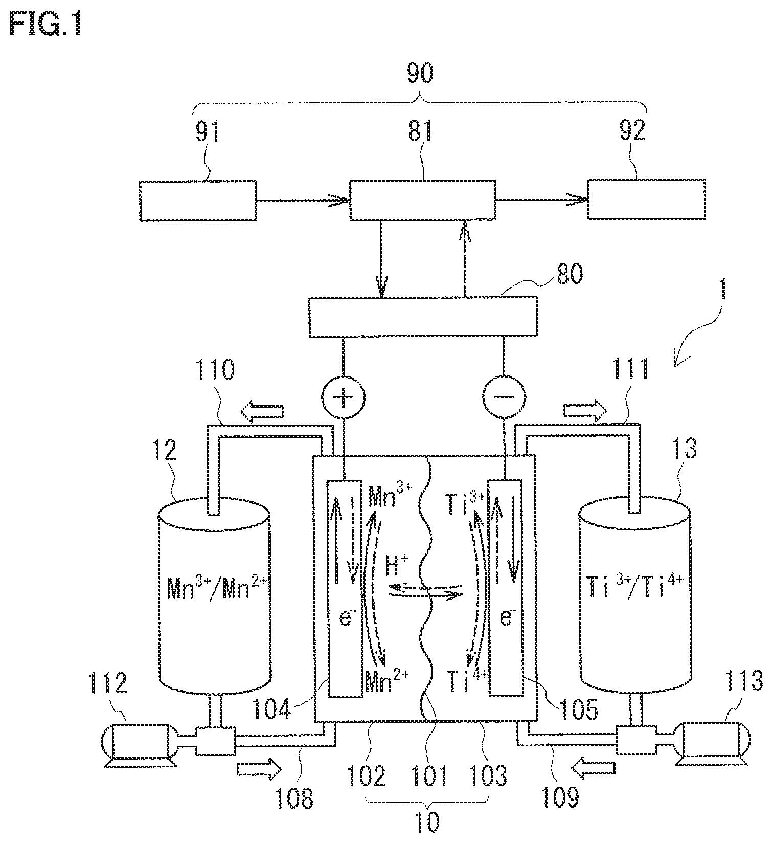 Patent US12592406 Figure 1 – Cell stack and redox flow battery