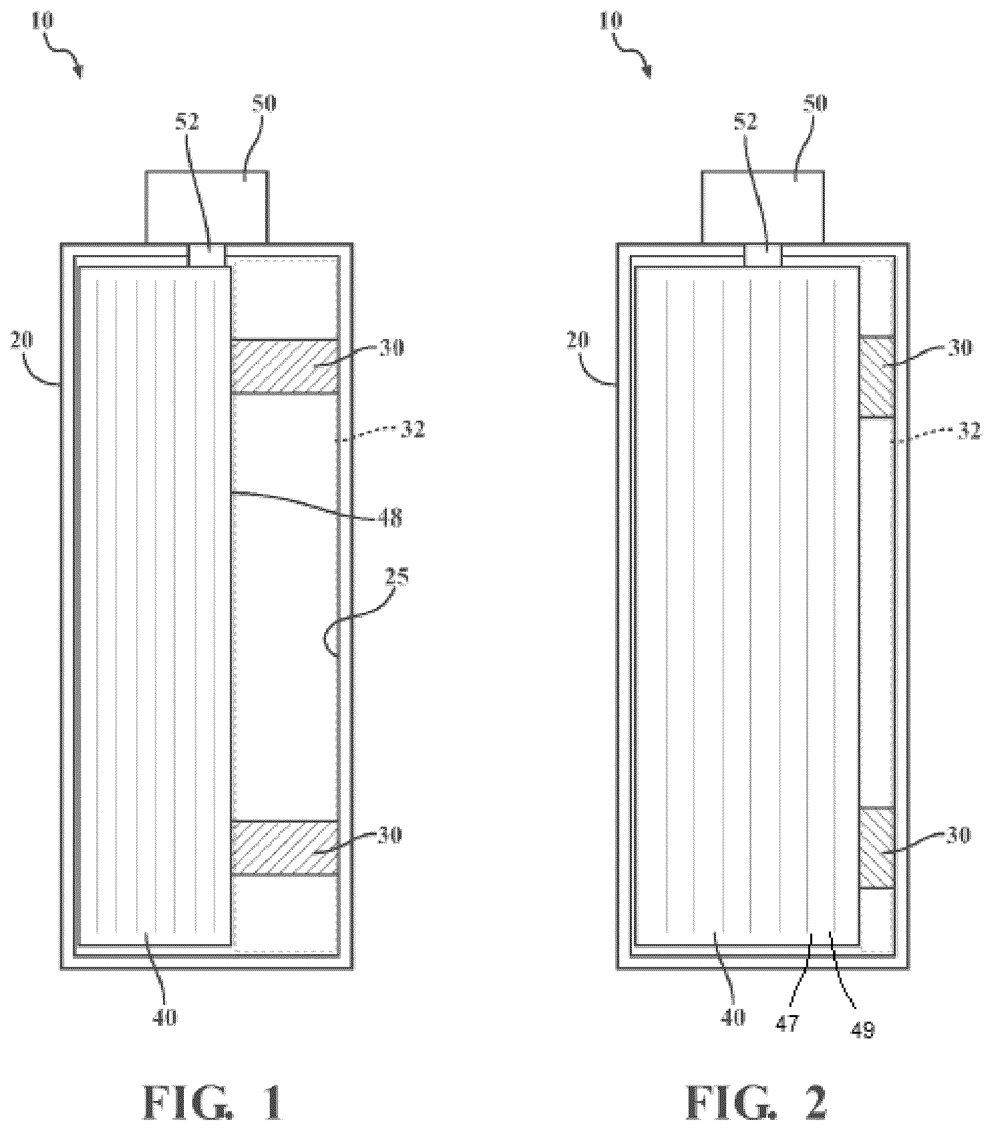 Patent US12592409 Figure 1 – Apparatus for a prismatic battery cell with built-in springs