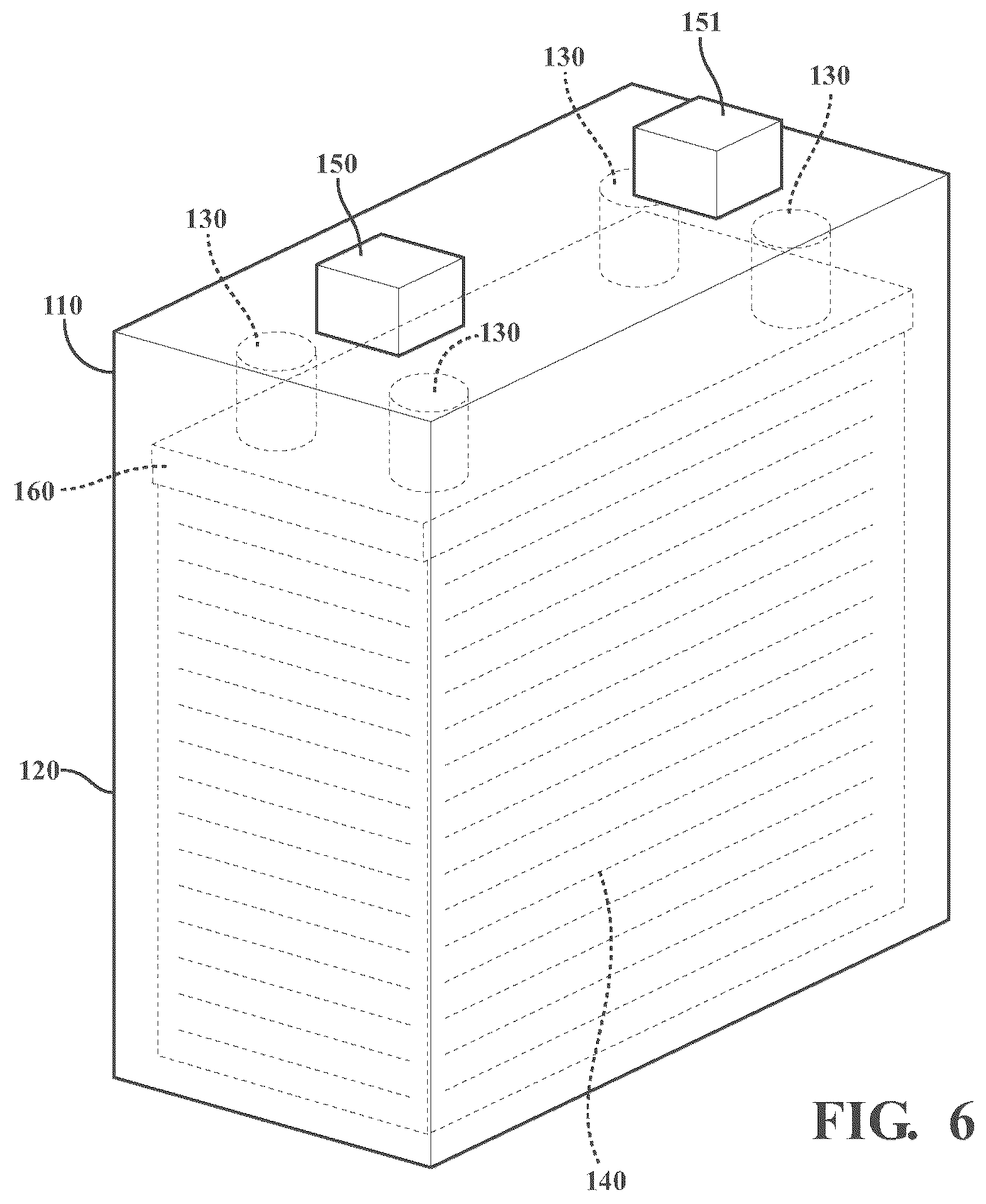 Patent US12592409 Figure 4 – Apparatus for a prismatic battery cell with built-in springs