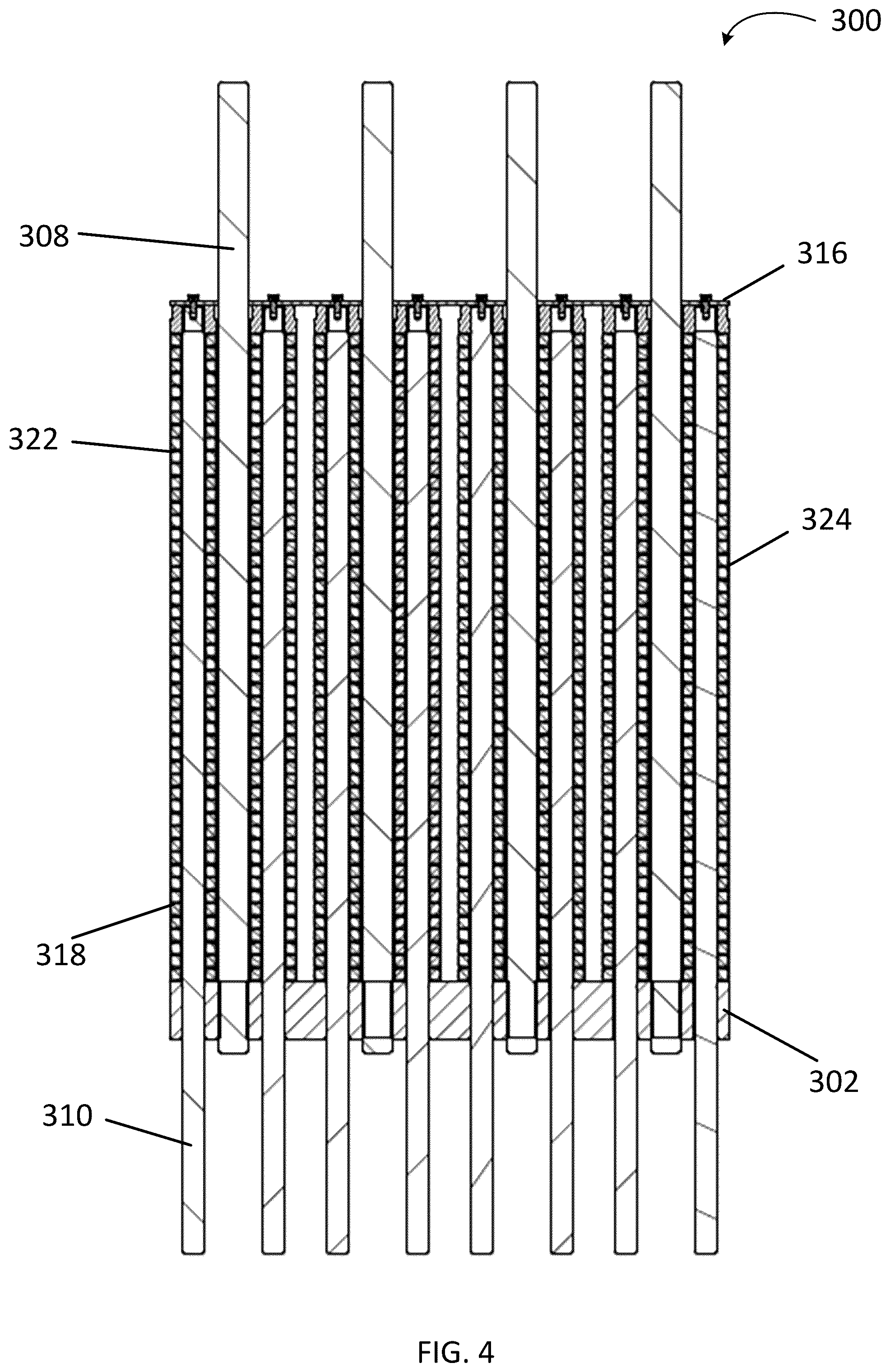 Patent US12592410 Figure 4 – Compression apparatus for electrochemical stacks