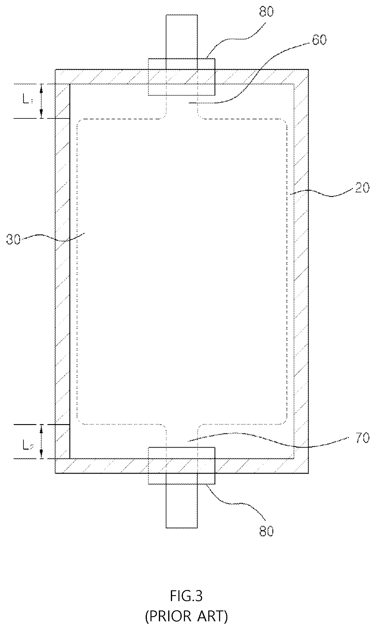 Patent US12592419 Figure 3 – Pouch type case and battery pack including the same