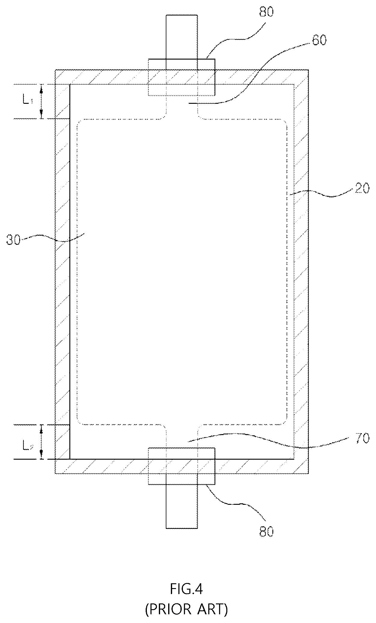 Patent US12592419 Figure 4 – Pouch type case and battery pack including the same