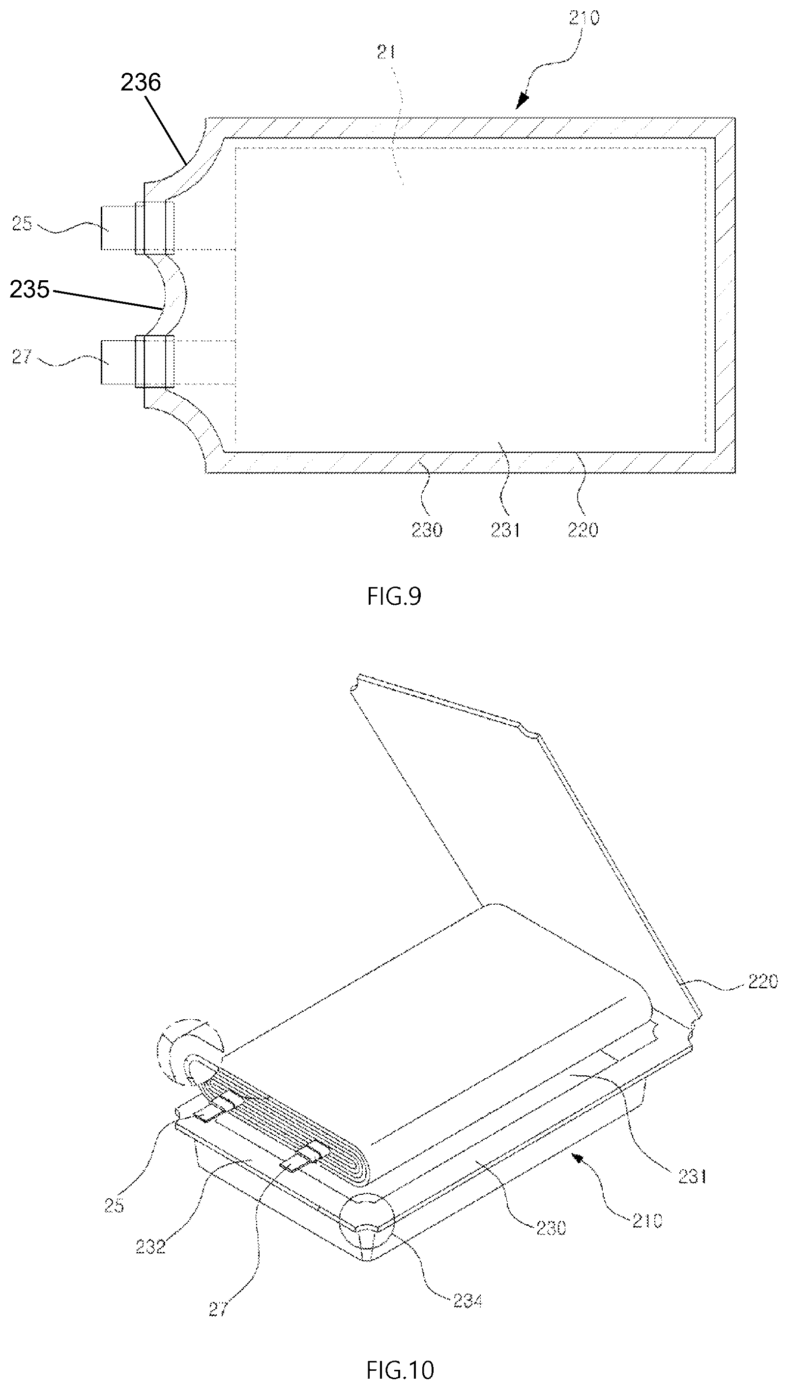 Patent US12592419 Figure 9 – Pouch type case and battery pack including the same