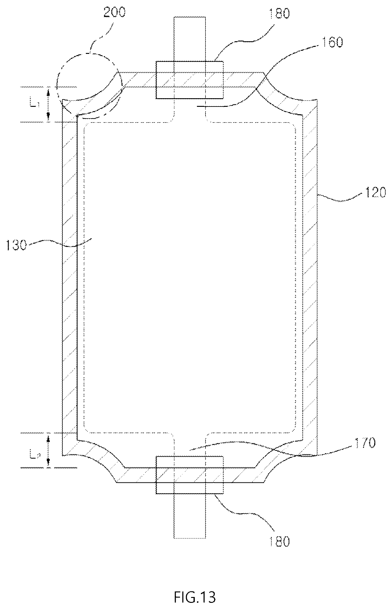 Patent US12592419 Figure 12 – Pouch type case and battery pack including the same