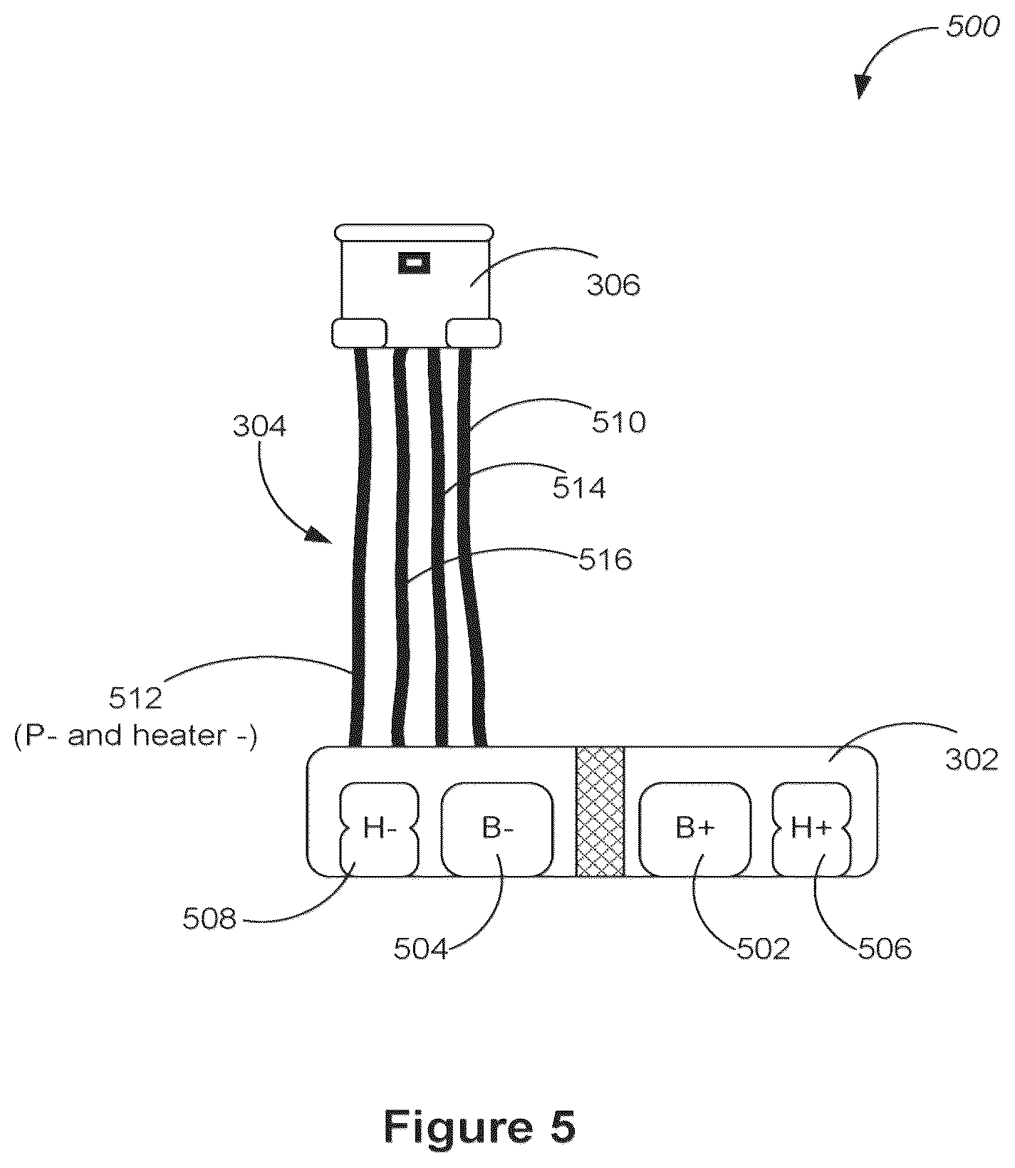 Patent US12592427 Figure 5 – Battery pack with integrated heater