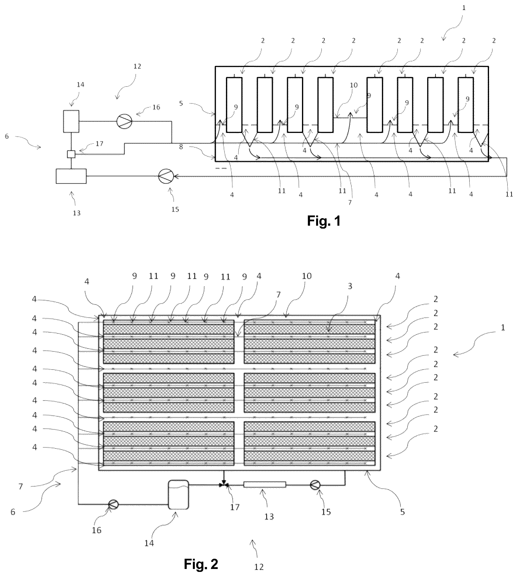 Patent US12592432 Figure 1 – Battery unit comprising cooling means