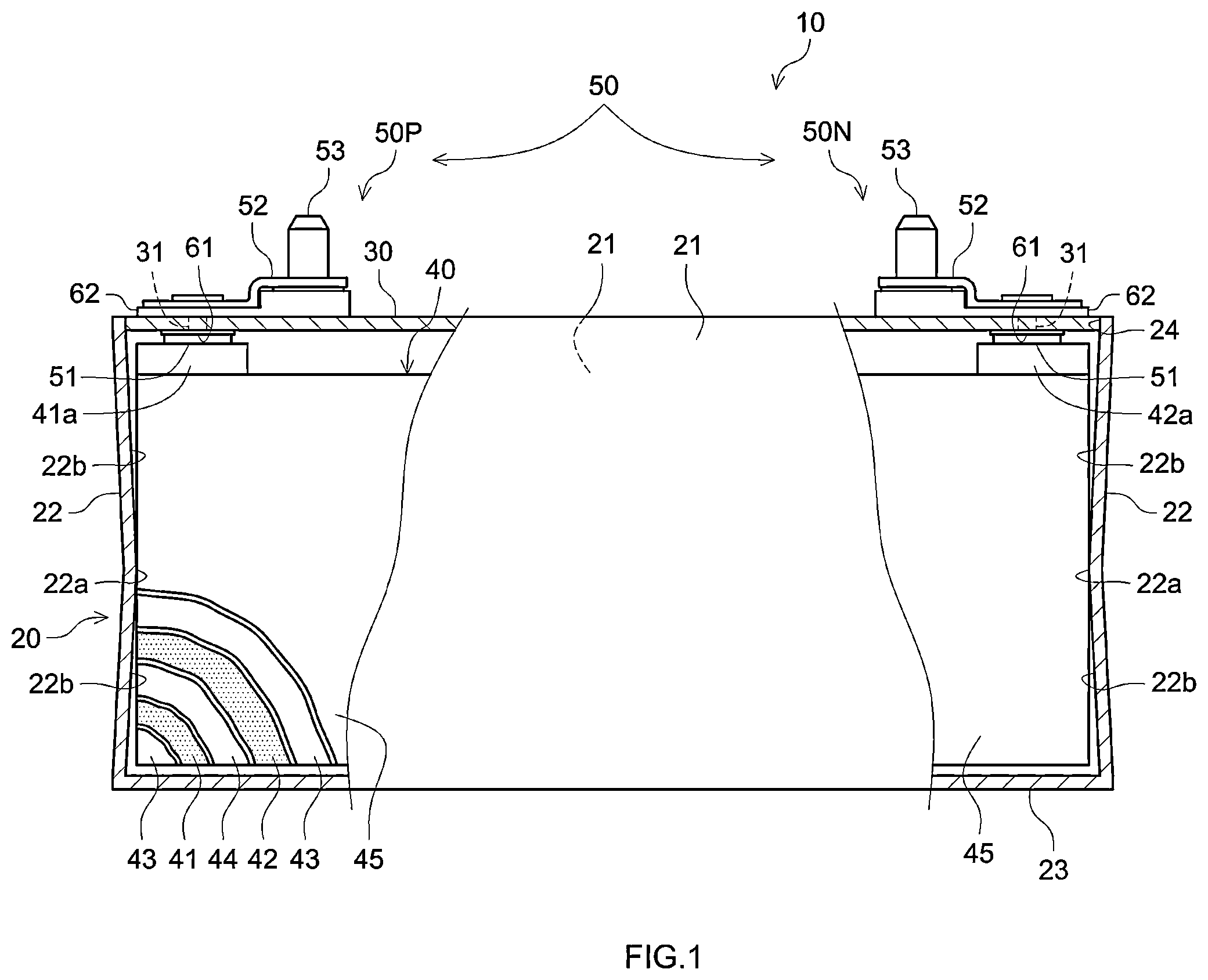 Patent US12592437 Figure 1 – Square type battery and manufacturing method of square type battery