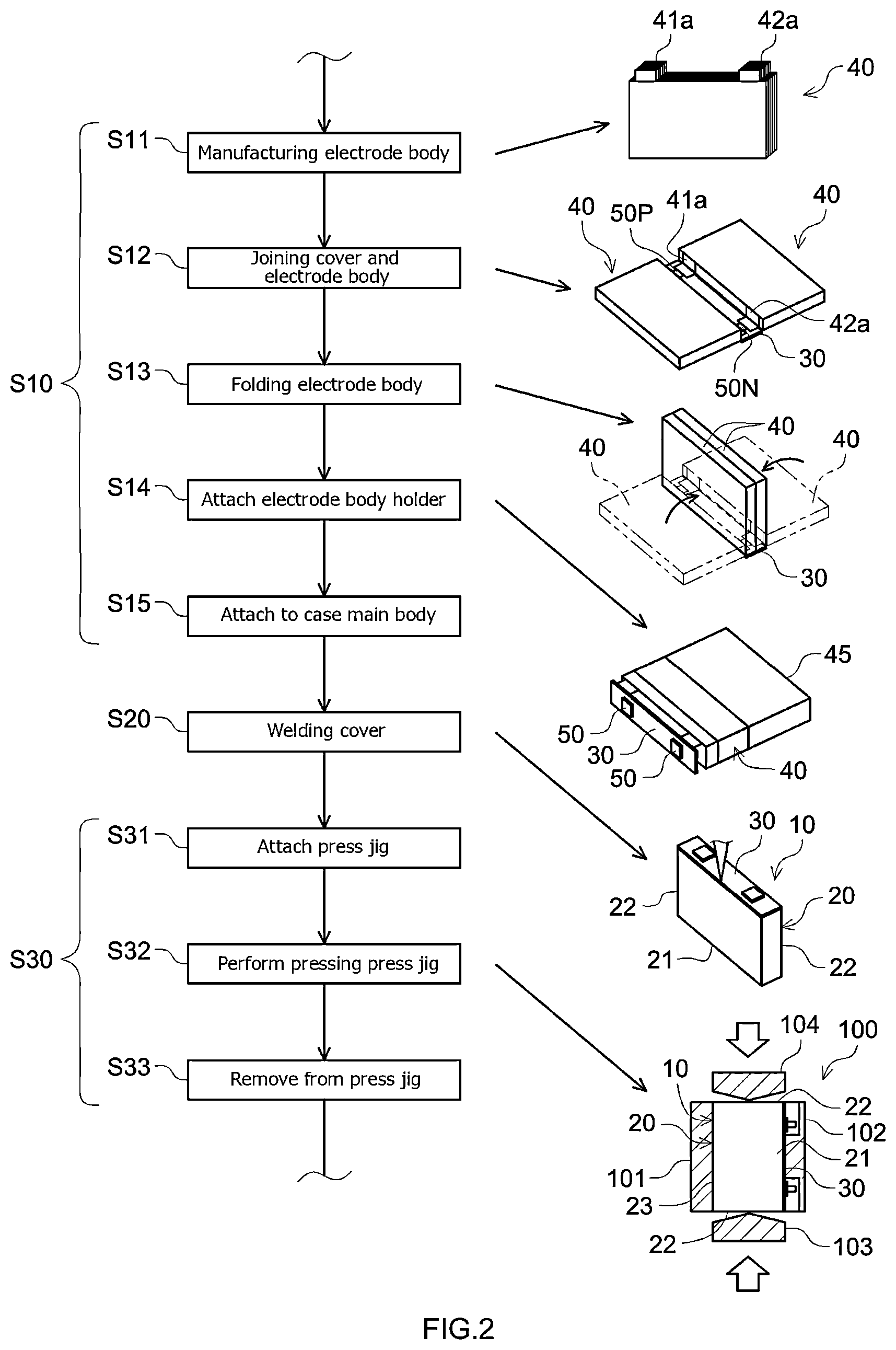 Patent US12592437 Figure 2 – Square type battery and manufacturing method of square type battery