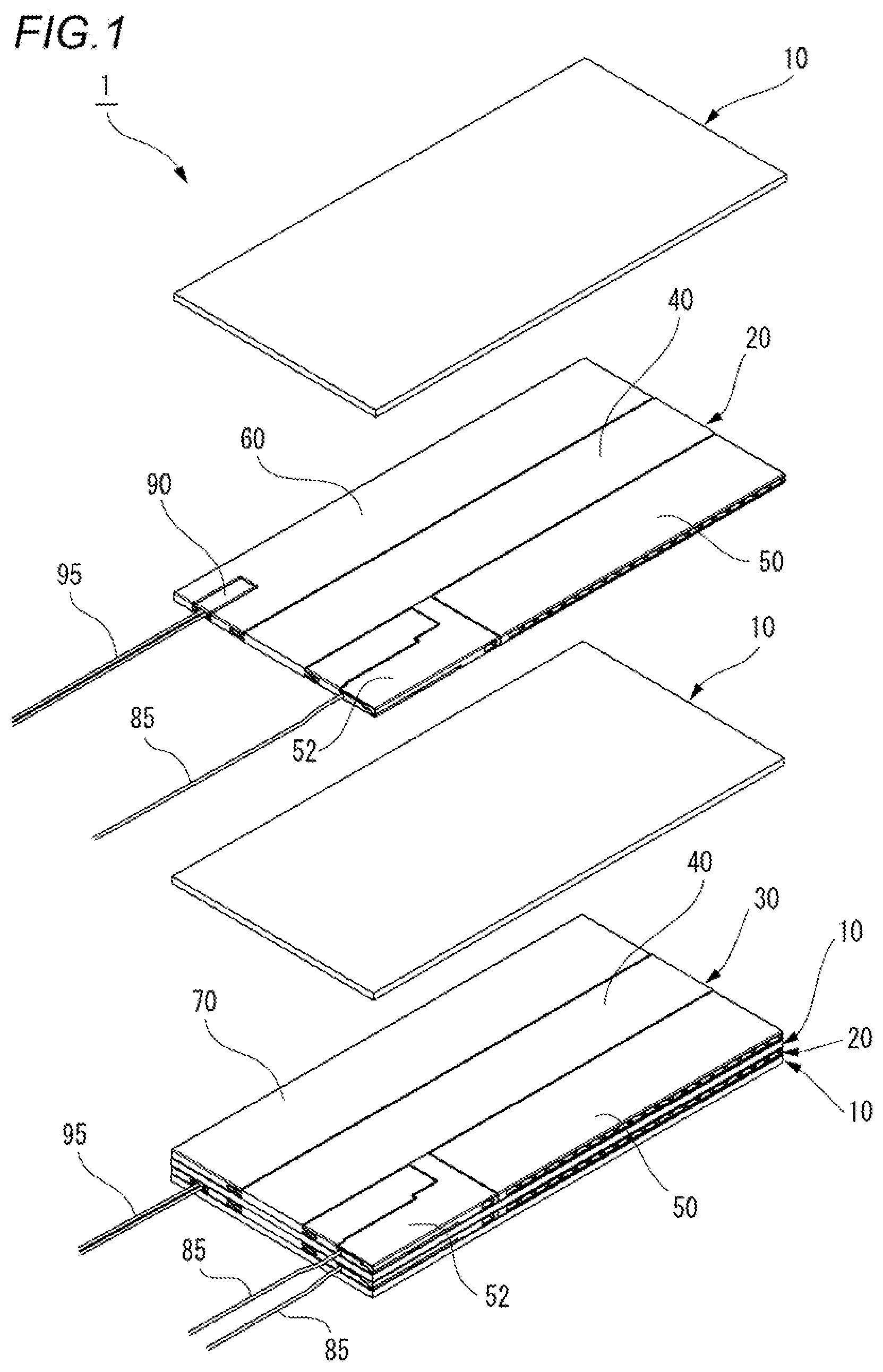 Patent US12592443 Figure 1 – Plate for battery stack and battery stack